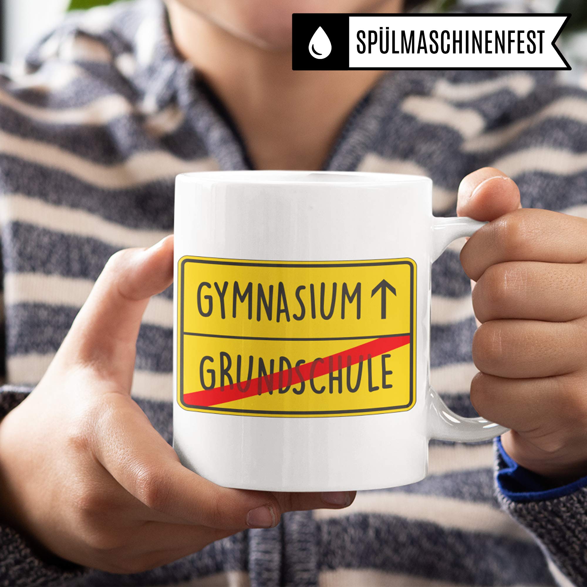 Pagma Druck Tasse Übertritt Gymnasium, Grundschule Gymnasium Übergang Geschenk, Becher Geschenkidee 5. Klasse Gymnasiast, Kakaobecher Schule Schüler