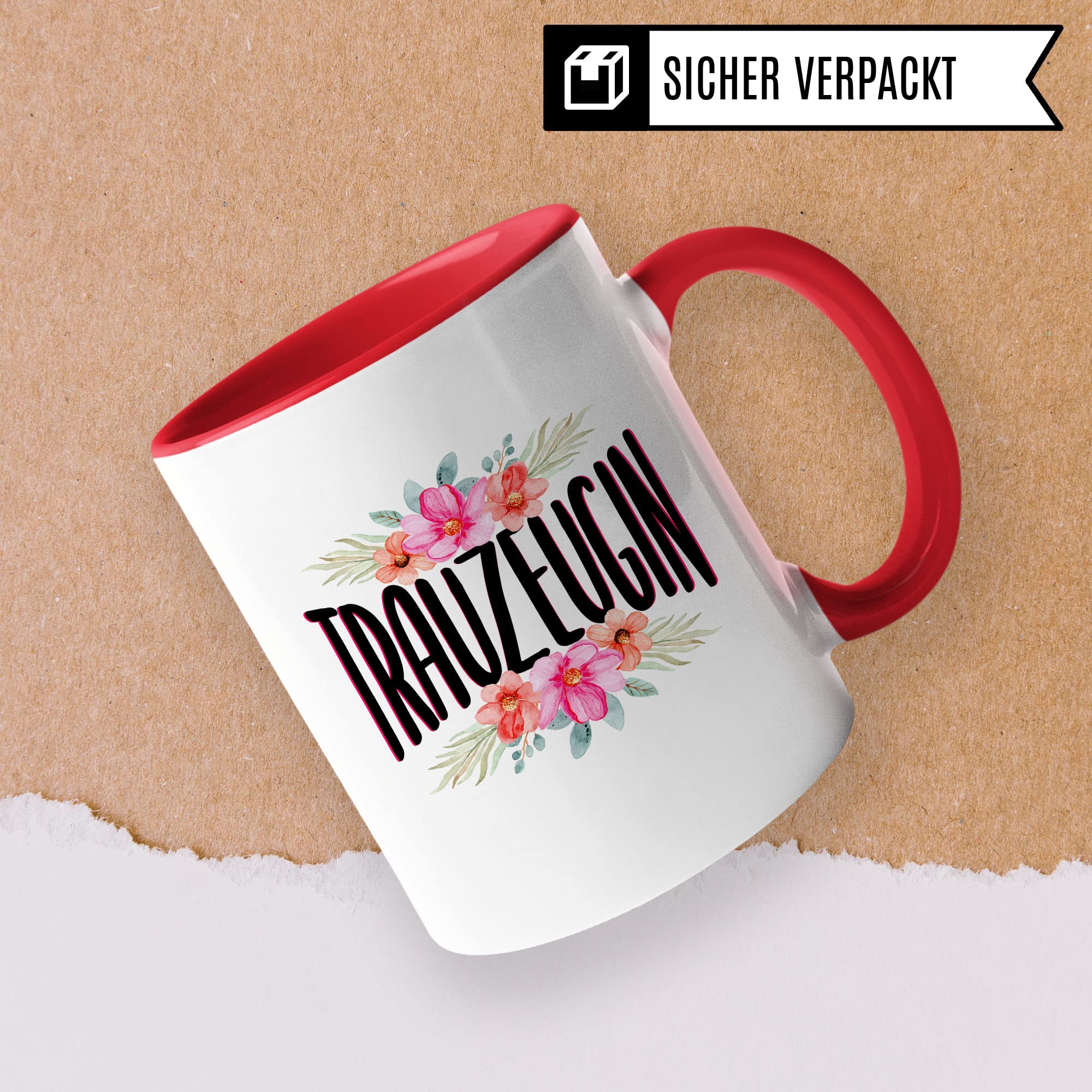 Trauzeugin fragen Tasse Geschenk Trauzeugin süßes Trauzeugin-Motiv schöne Geschenkidee Kaffeetasse Teebecher Hochzeit