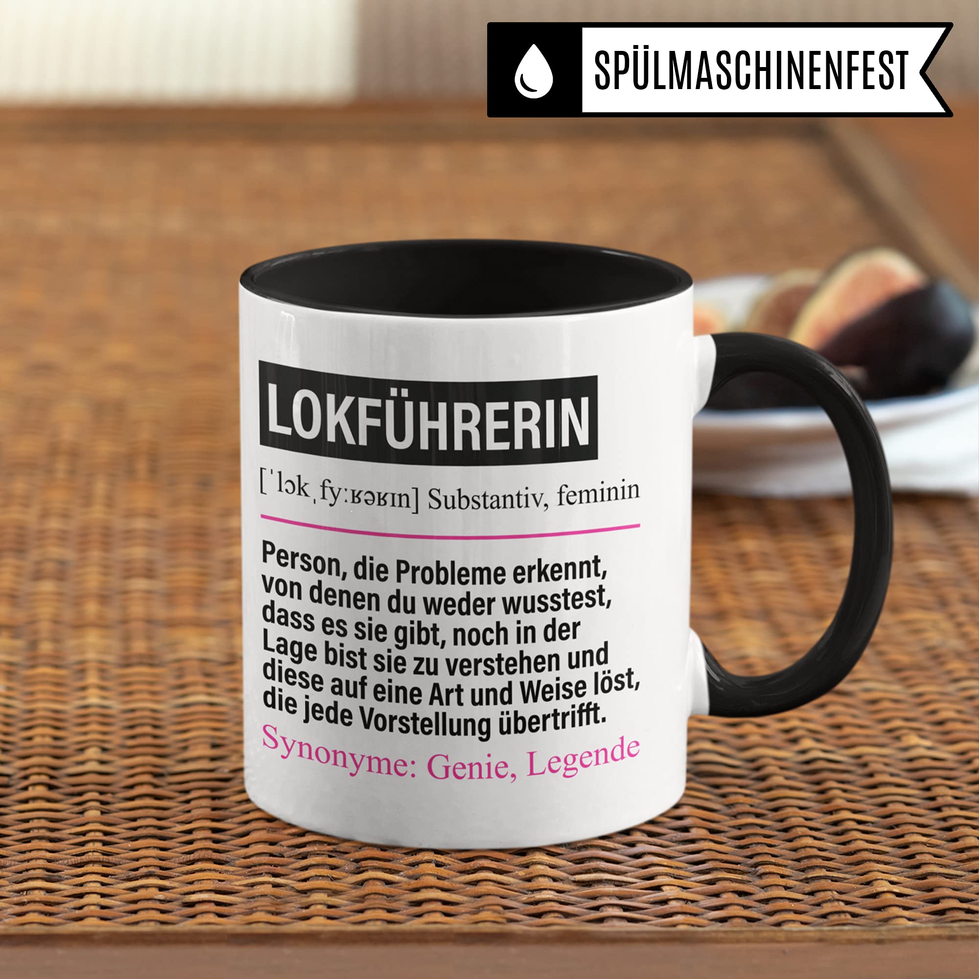 Lokführerin Tasse lustig, Lokomotivführerin Geschenk Beruf, Spruch Lokführerinnen Geschenkidee, Kaffeetasse Beruf Zugführerin Kaffeebecher Zug Teetasse Becher