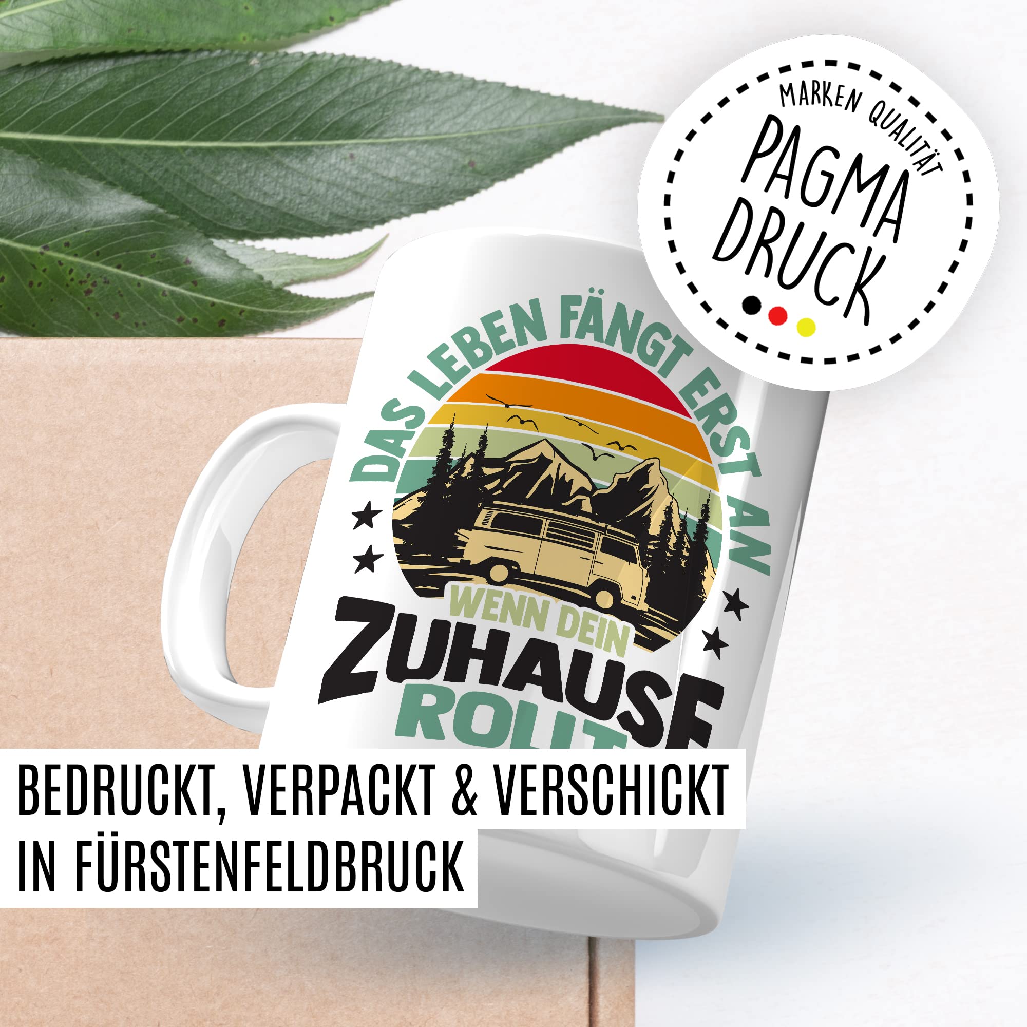 Wohnmobil Tasse Wohnwagen Kaffeetasse Camping Geschenk Camper Kaffee-Becher Geschenkidee Outdoorfans Camperin Campingvan Campingwagen Campingplatz Zelten