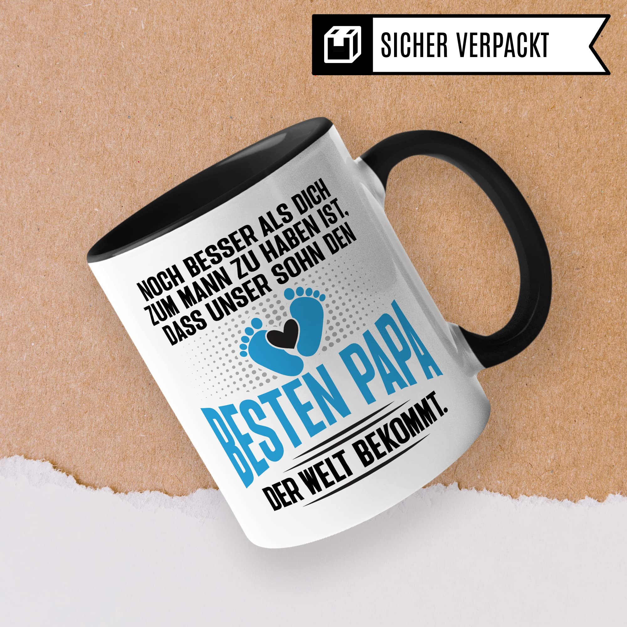 Tasse Papa Geschenk - werdender Papa Schwangerschaft - Noch besser als dich zum Mann zu haben ist, dass unser Sohn den besten Papa der Welt bekommt - Ehemann werdender Vater Kaffee-Becher