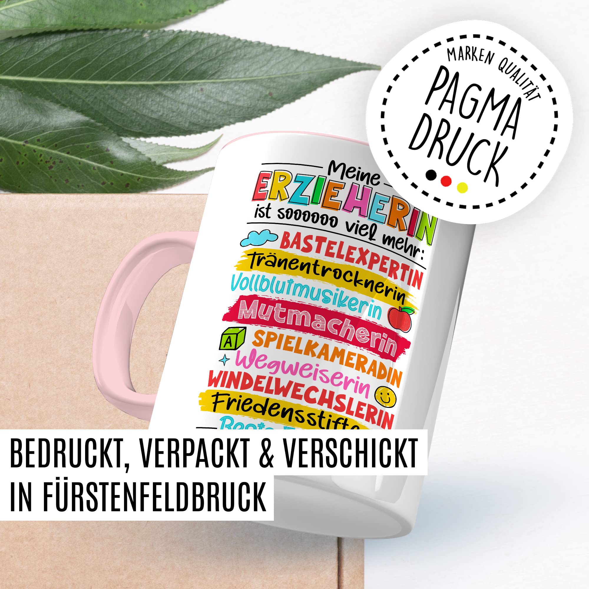 Erzieherin Tasse Geschenk, Meine Erzieherin ist soooo viel mehr Geschenkidee Kaffeetasse mit Spruch lustig Kaffee-Becher Kindergarten Kinderheim Abschiedsgeschenk