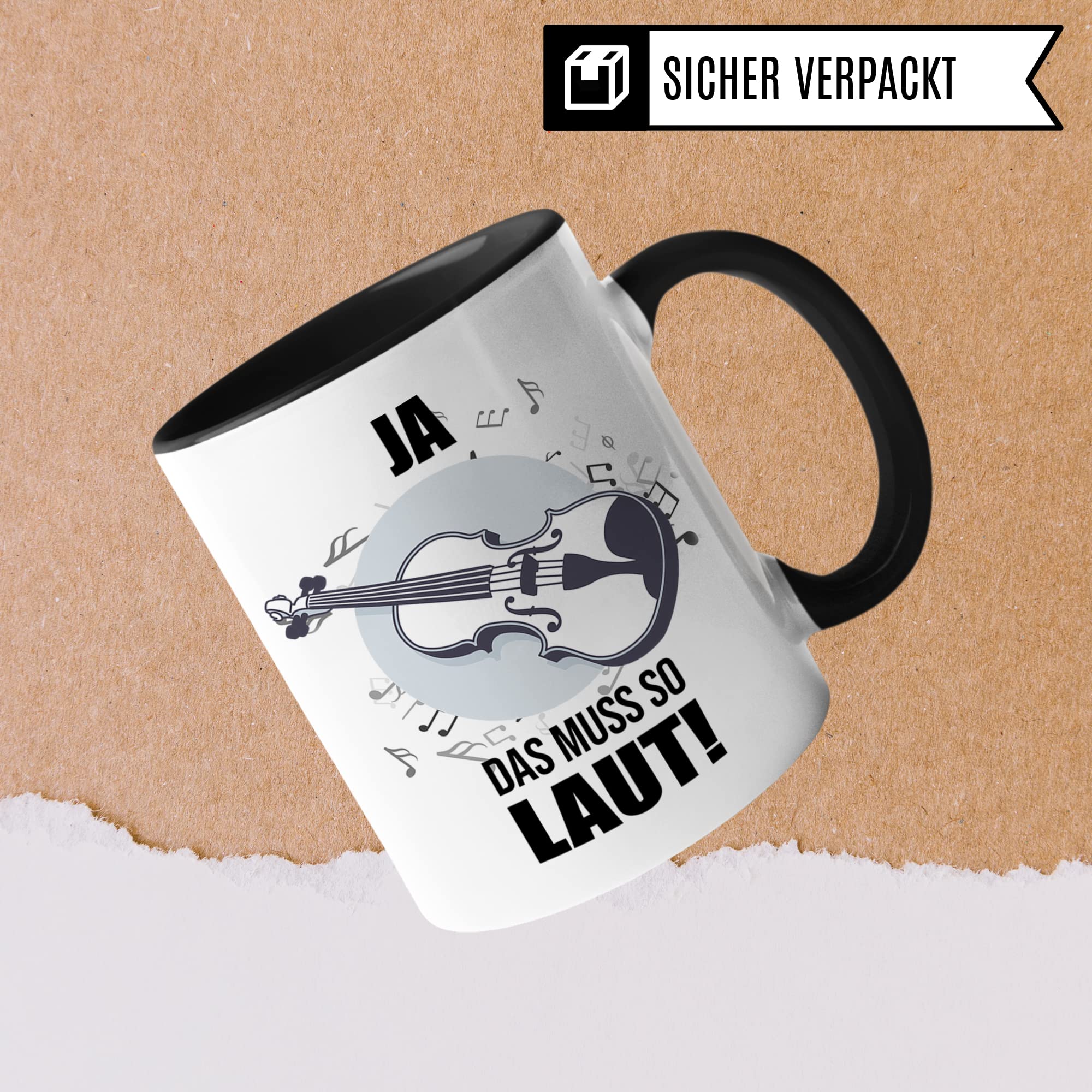 Geige Tasse - Musik Geschenk für Violinist Violinistin - Kaffeetasse Violine Geiger Geigerin Musiker Geigenspieler - Instrument Geschenkideen Becher Orcherster Spruch Kaffeebecher