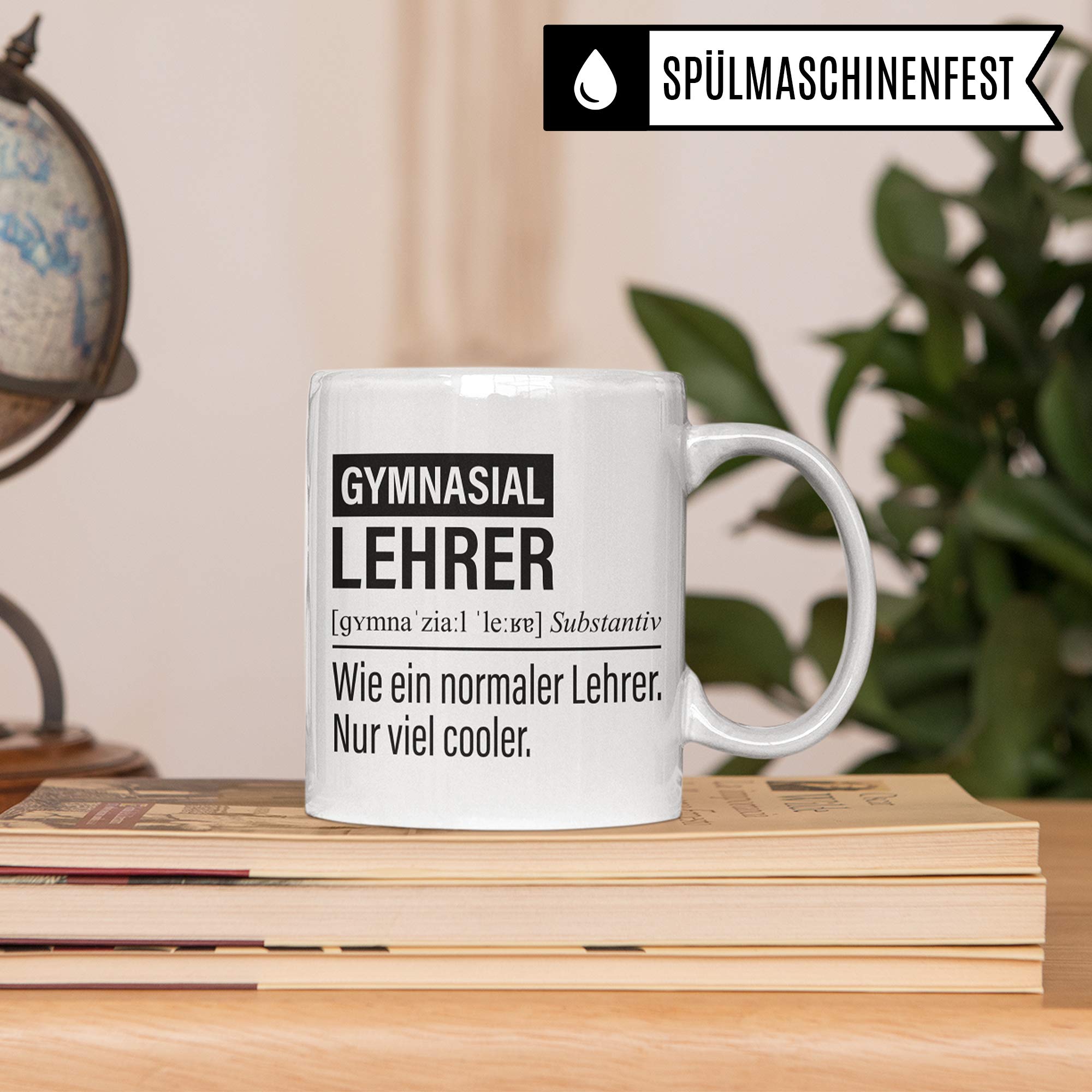 Gymnasiallehrer Tasse, Geschenk für Gymnasium Lehrer, Kaffeetasse Geschenkidee Lehrer lustig, Kaffeebecher Lehramt Schule Unterricht Witz