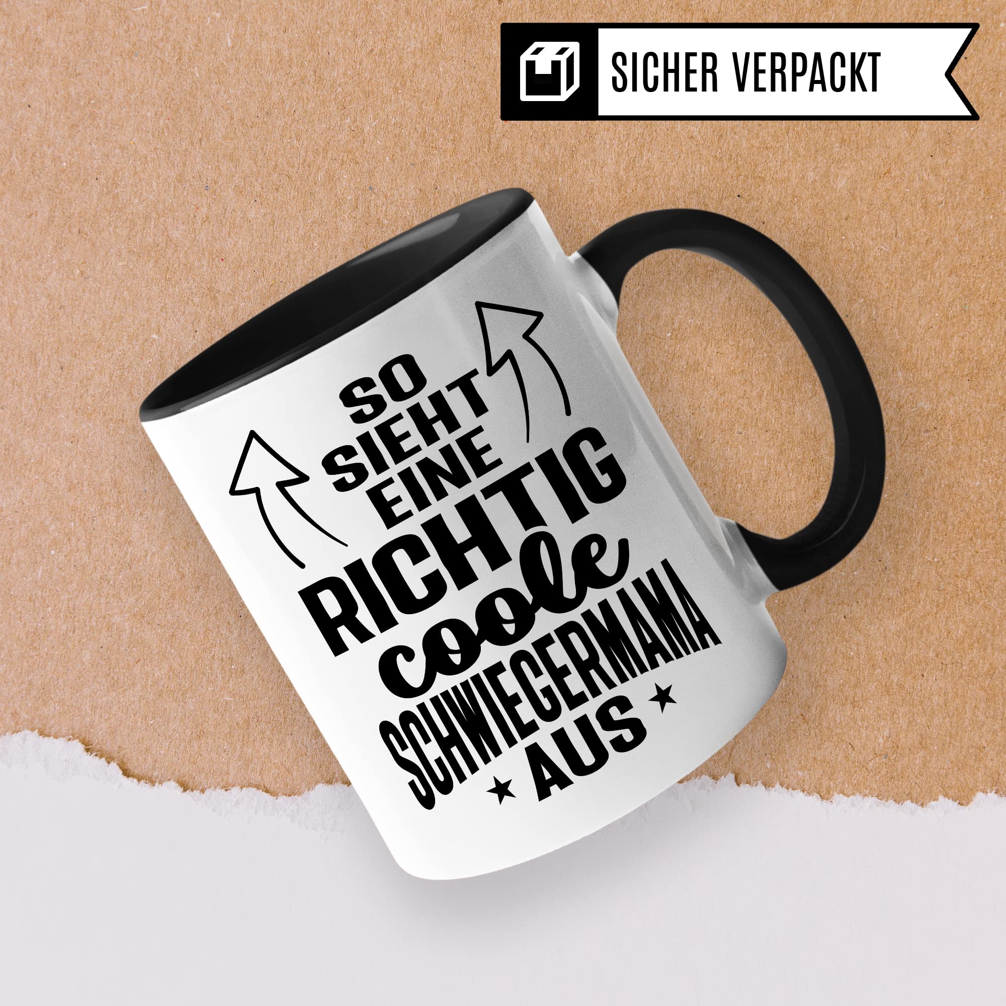 Tasse Geschenk Schwiegerpapa, So sieht ein richtig cooler Schwiegerpapa aus Geschenkidee Schwiegervater Kaffetasse mit Spruch Kaffee-Becher Familie Teetasse