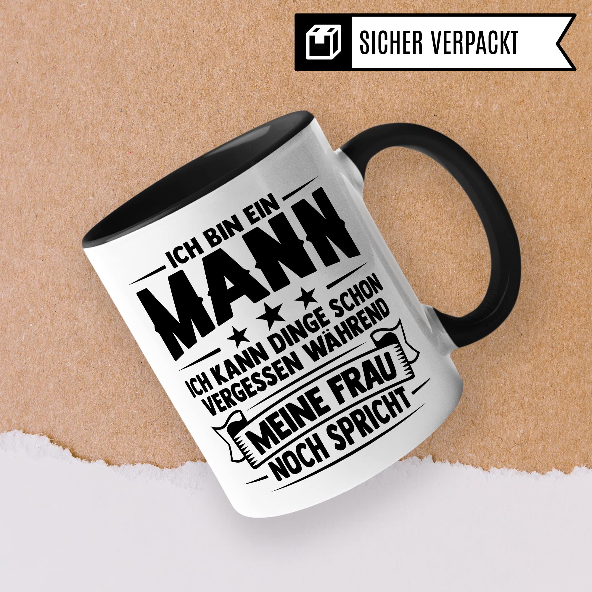 Tasse Ehemann, Ich bin ein Mann Ich kann Dinge schon vergessen während meine Frau noch spricht Geschenk Kaffee-Becher Geschenkidee Ehemänner Kaffeetasse mit Spruch lustig Teetasse