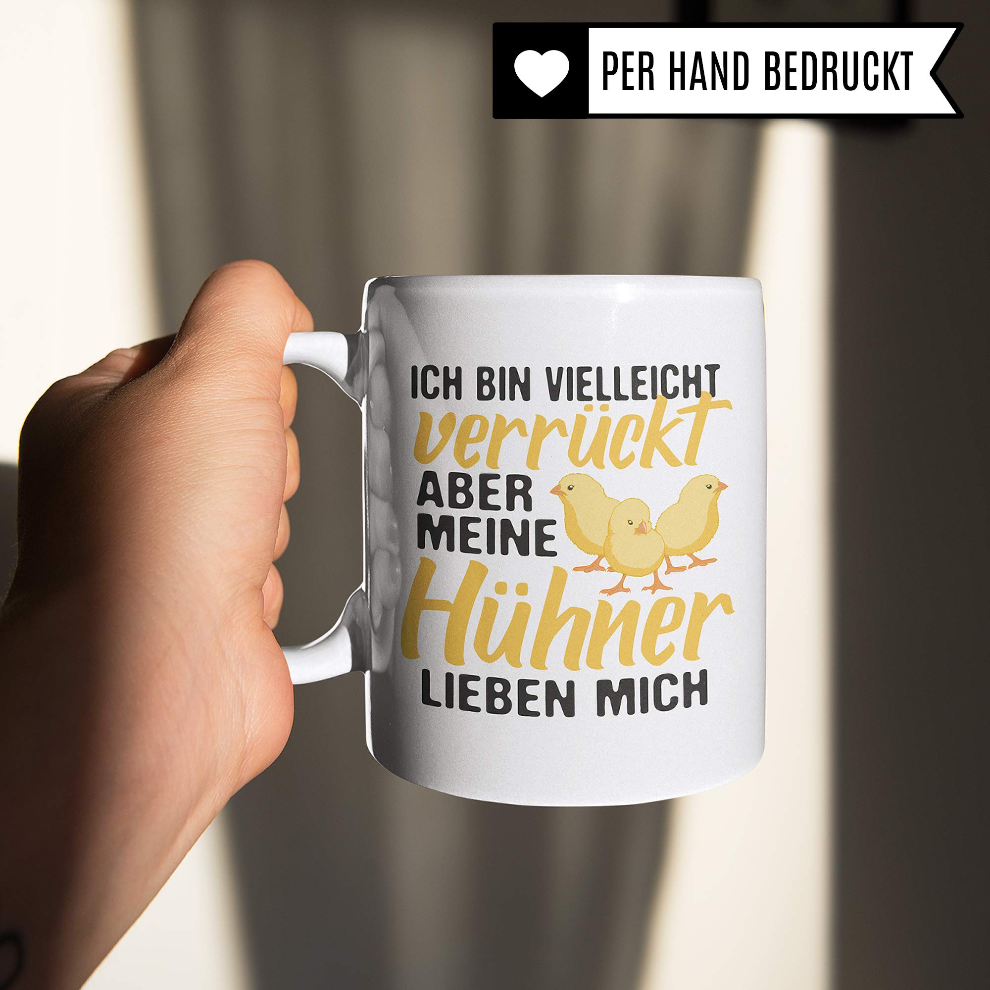 Pagma Druck Tasse Hühner Geschenk | Huhn Becher Geschenkidee | Kaffeetasse Küken Hühnerhalter Spruch Hühnerstall Motiv Kaffeebecher