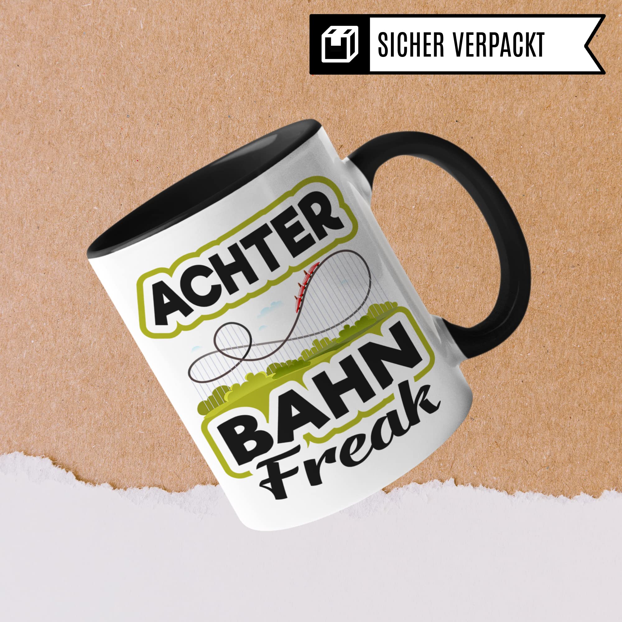 Achterbahn Tasse, Freizeitpark Kaffeetasse Geschenk für Achterbahnfans, Kaffeebecher für Kinder Frauen Männer, Rollercoaster Geschenkidee