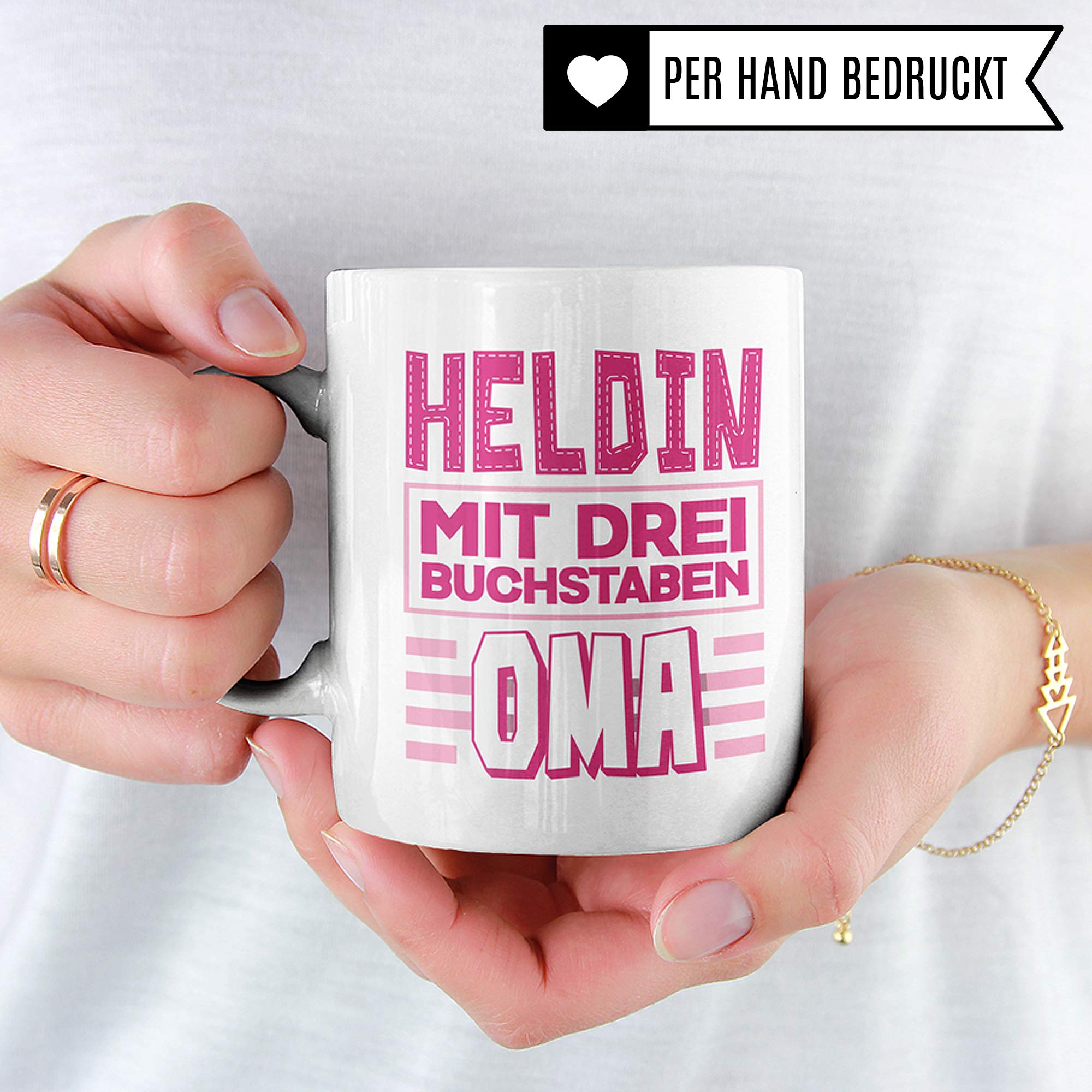 Oma Tasse mit Spruch Geschenk, Großmutter Becher Geschenkidee, Kaffeetasse für Omi mit Spruch, Großeltern Kaffeebecher