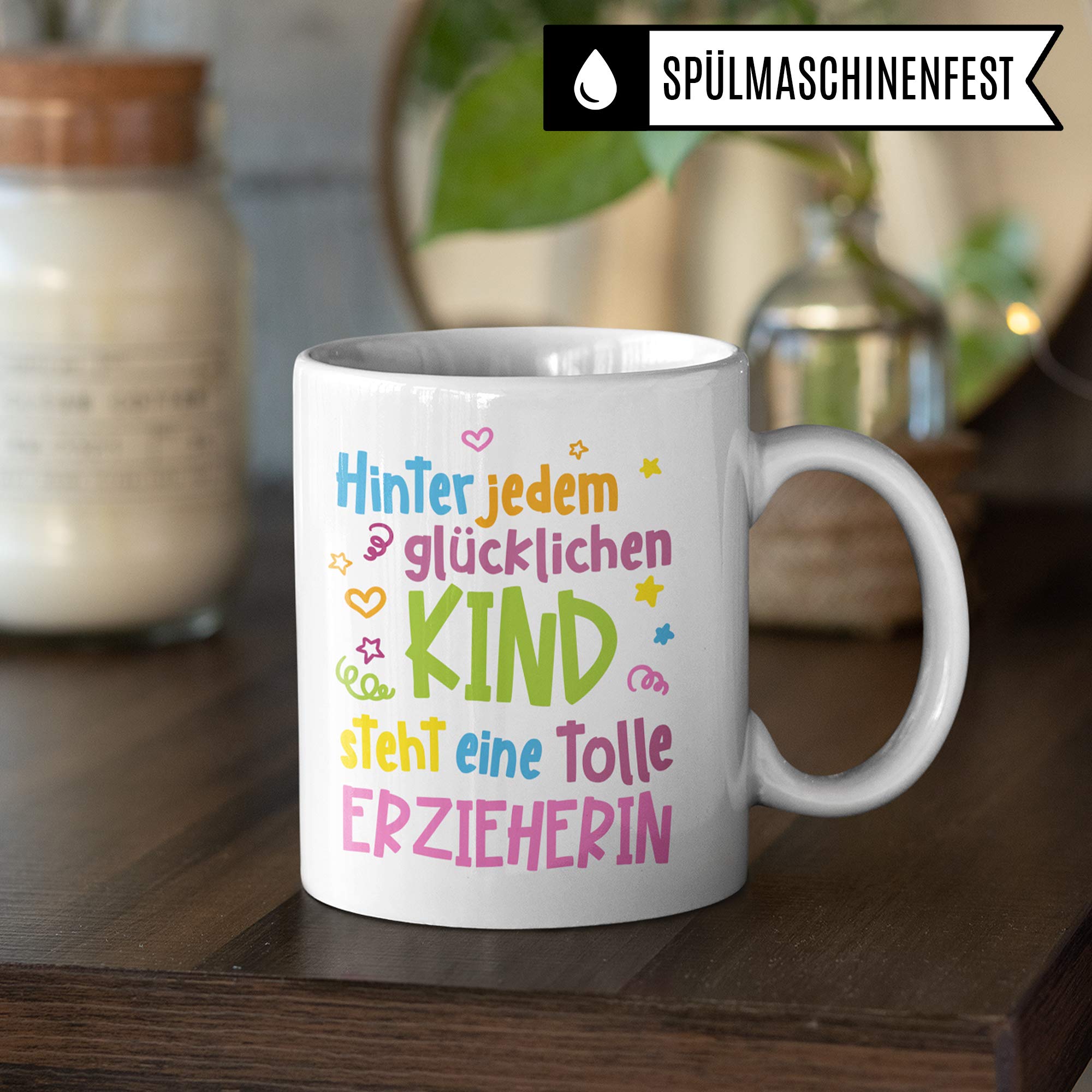 Pagma Druck Erzieherin Tasse, Abschiedsgeschenk Kindergarten, Becher Erzieherin Geschenk, Kaffeetasse Kindergarten Abschied Geschenkidee Kita, Dankeschön für Kindergärtnerin Tagesmutter