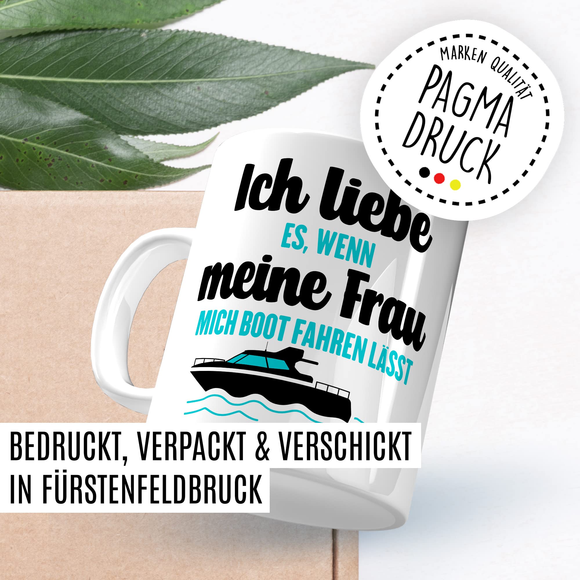 Tasse Boot Geschenk, Ich liebe es wenn meine Frau mich Boot fahren lässt Geschenkidee Kapitän Kaffeetasse Bootbesitzer Kaffee-Becher Teetasse mit Spruch lustig