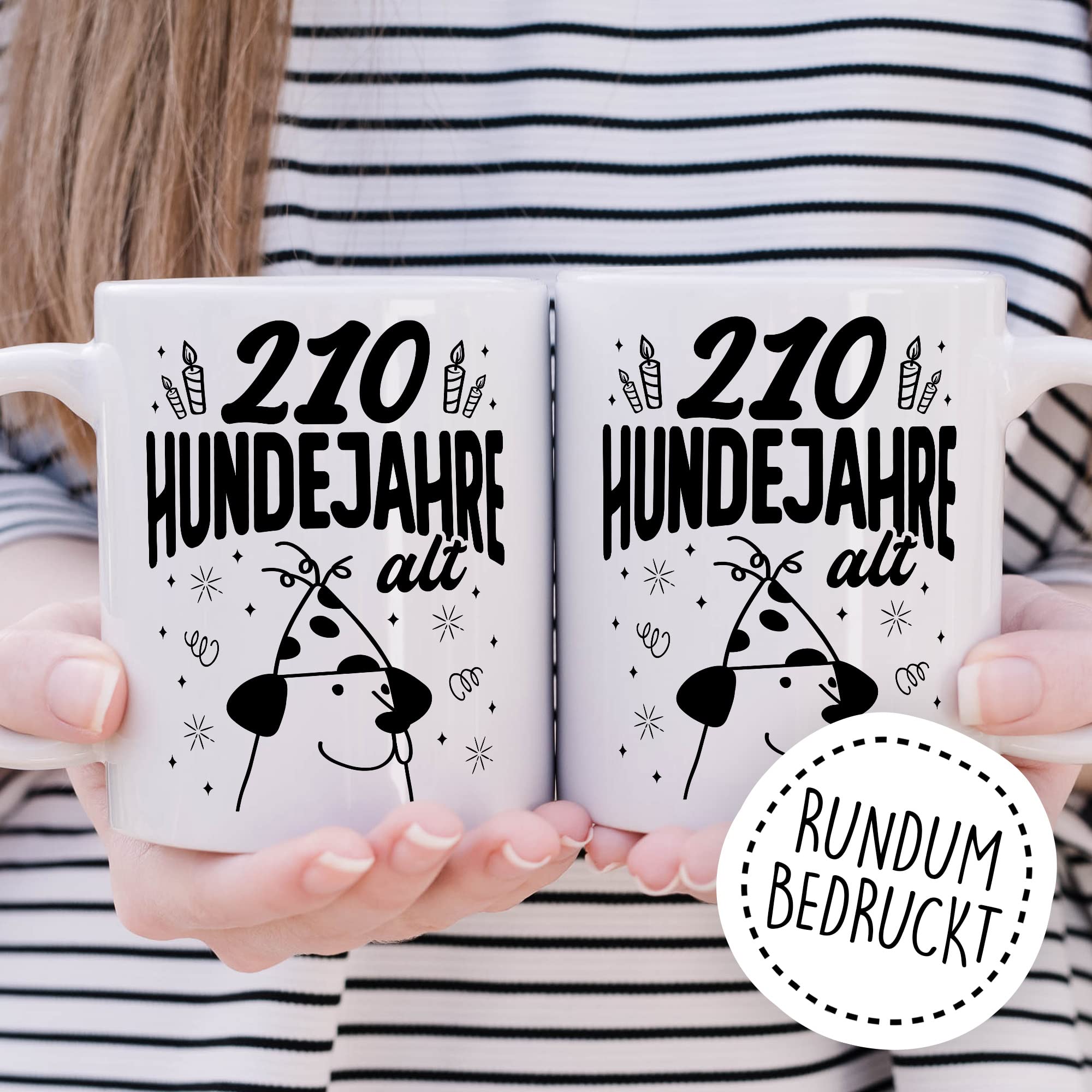 Tasse 50. Geburtstag, 350 Hundejahre alt Geschenk Geschenkidee Kaffeetasse mit Spruch lustig Kaffee-Becher Hundebesitzer Hundehalter Hundejahre Herrchen Frauchen Teetasse Witztasse