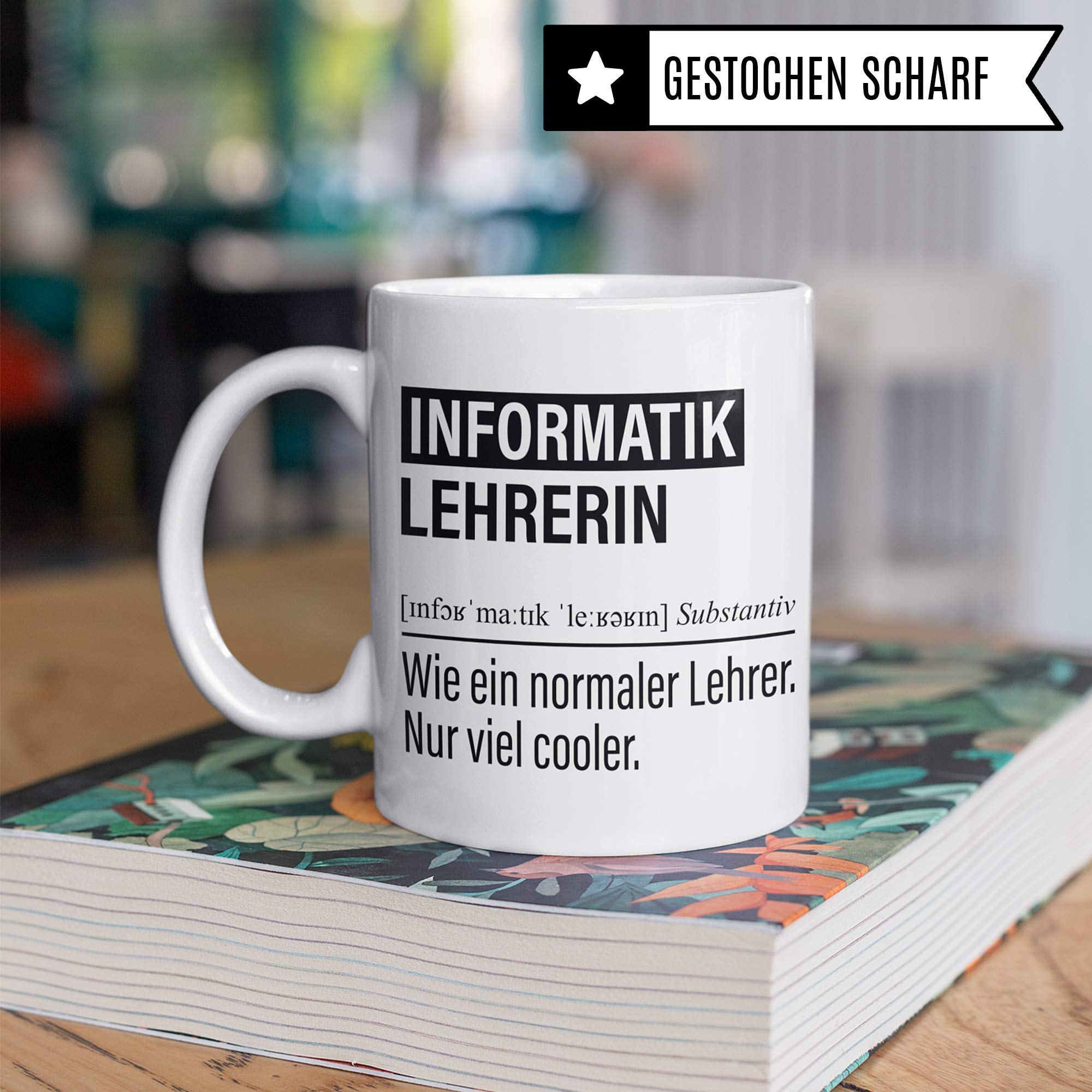 Informatiklehrerin Tasse, Geschenk für Informatik Lehrerin, Kaffeetasse Geschenkidee Lehrerin, Kaffeebecher Lehramt Schule Informatik Unterricht Witz