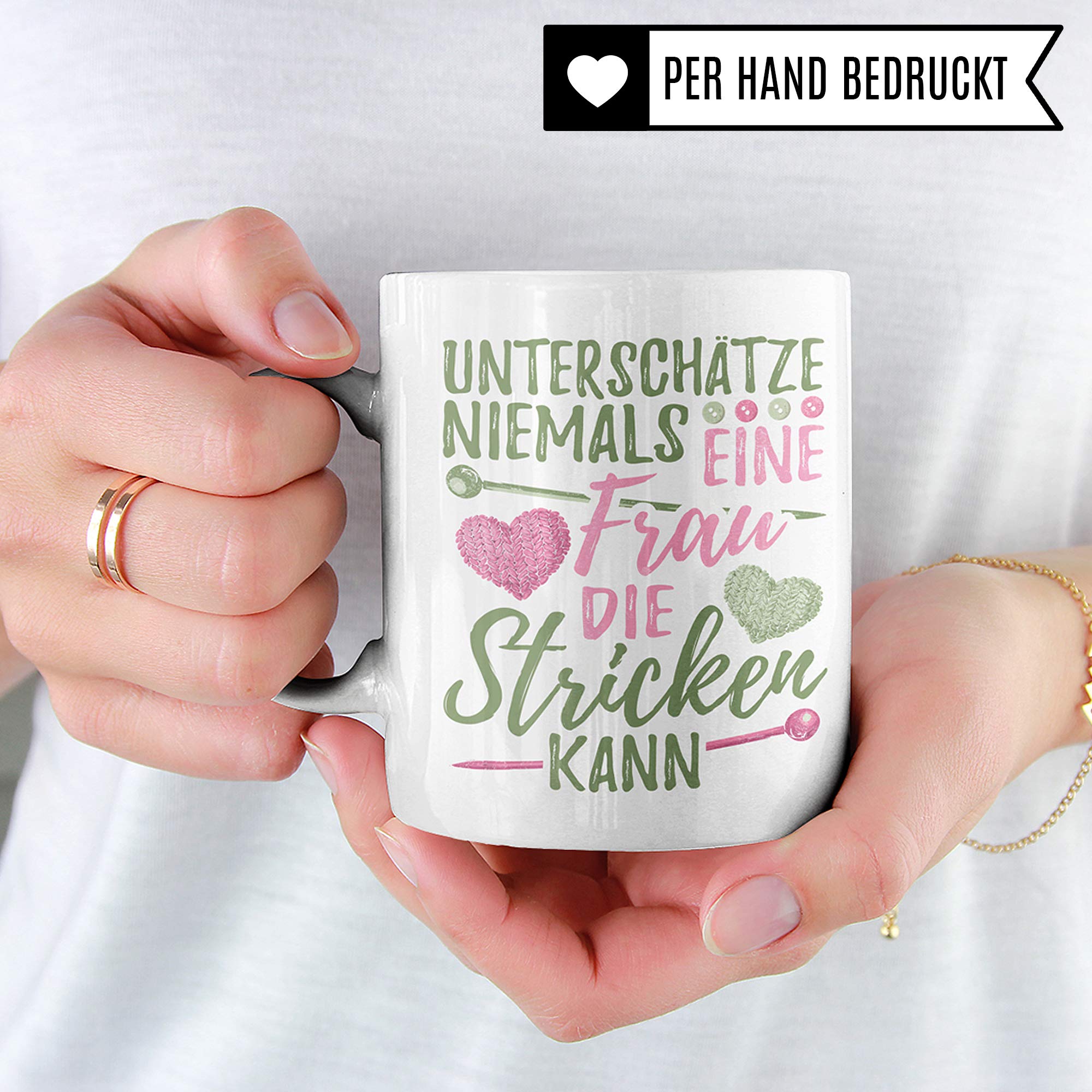 Pagma Druck Tasse Stricken Spruch - Strickerin Geschenk Kaffeetasse Häkeln Geschenkidee - Stricken Nadeln Becher