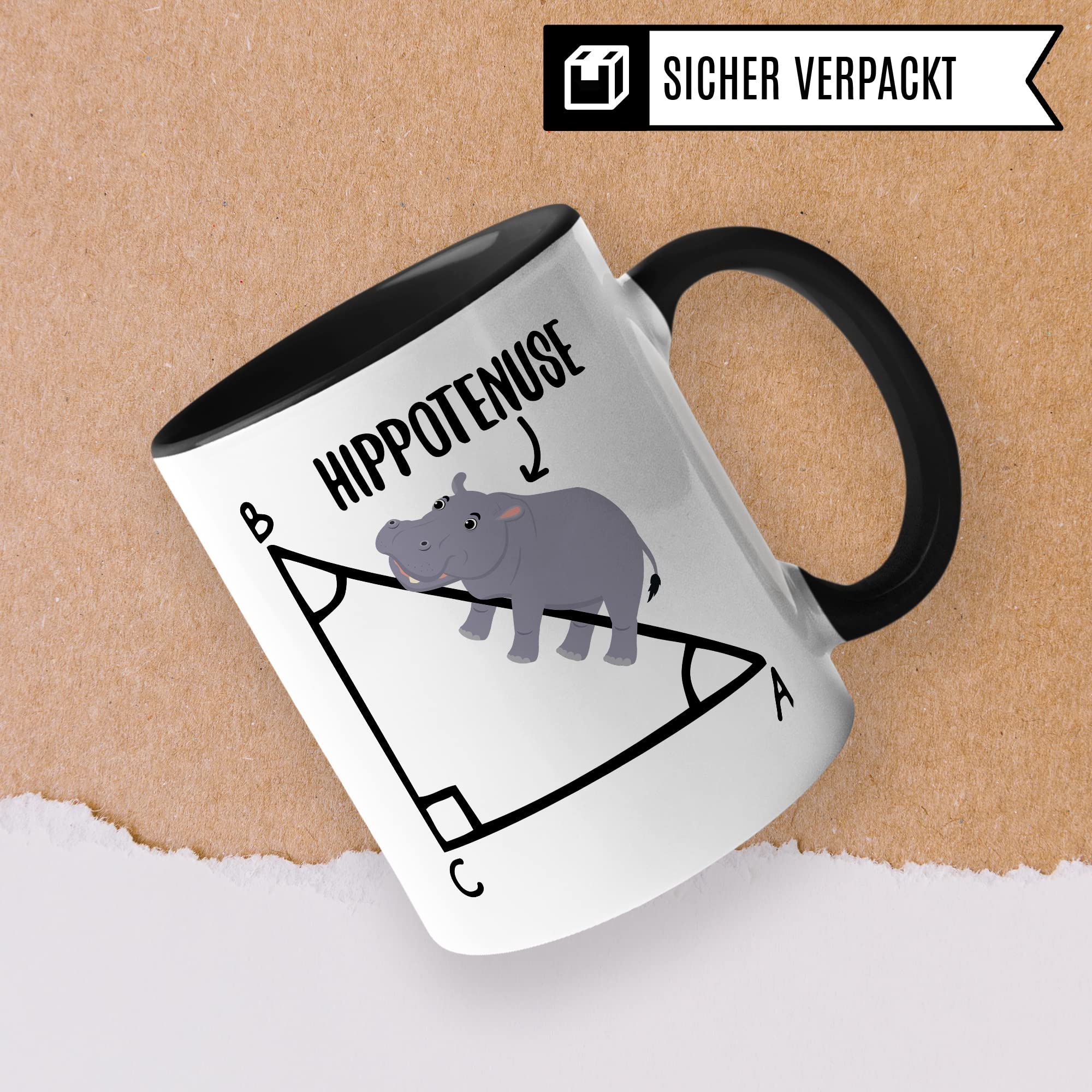 Mathe Tasse Mathematiker Kaffeetasse Hippothenuse lustig Kaffee-Becher Mathe-Lehrer Geschenkidee Sarkasmus Mathematik Mathematikstudent Geschenk Kollegium Lehrerzimmer Pythagoras Nilpferd Flusspferd