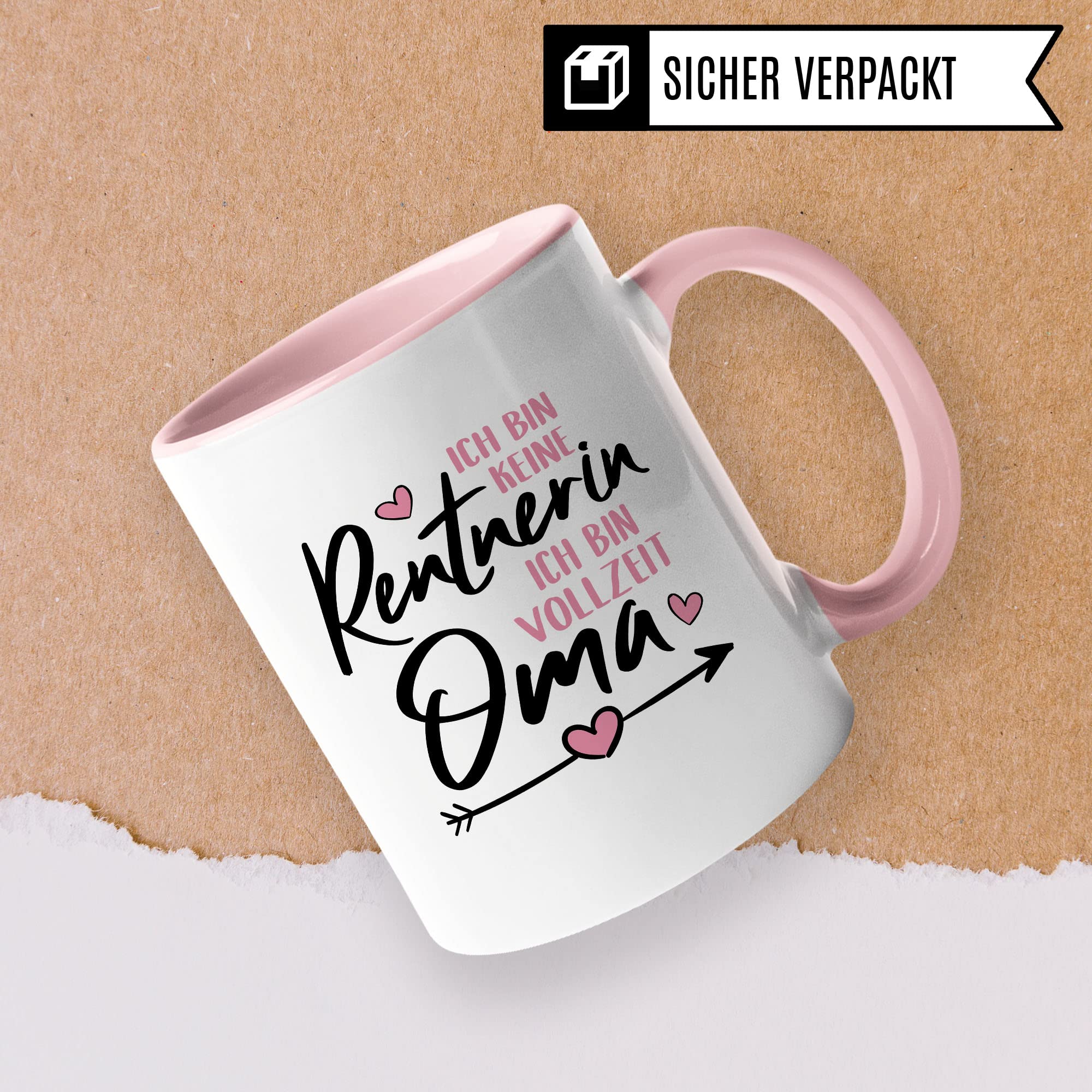 Oma Tasse, Ich bin keine Rentnerin - Ich bin Vollzeit Oma, Geschenk Großmutter, Spruch Enkel-Kinder schöner Spruch Geschenkidee Kaffeetasse