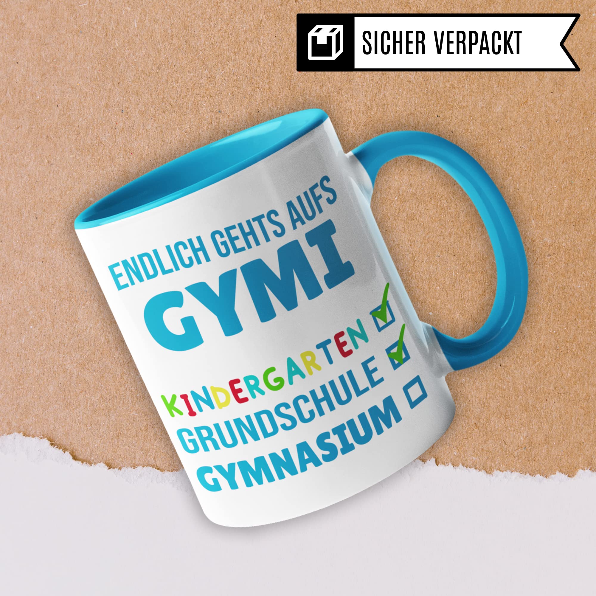 Tasse 5. Klasse Gymnasium - Geschenk Schulwechsel Grundschule Gymnasium Übergang - Geschenkidee Übertritt Gymnasiast Jungen - Kakaobecher Schule Schüler Gymi Becher