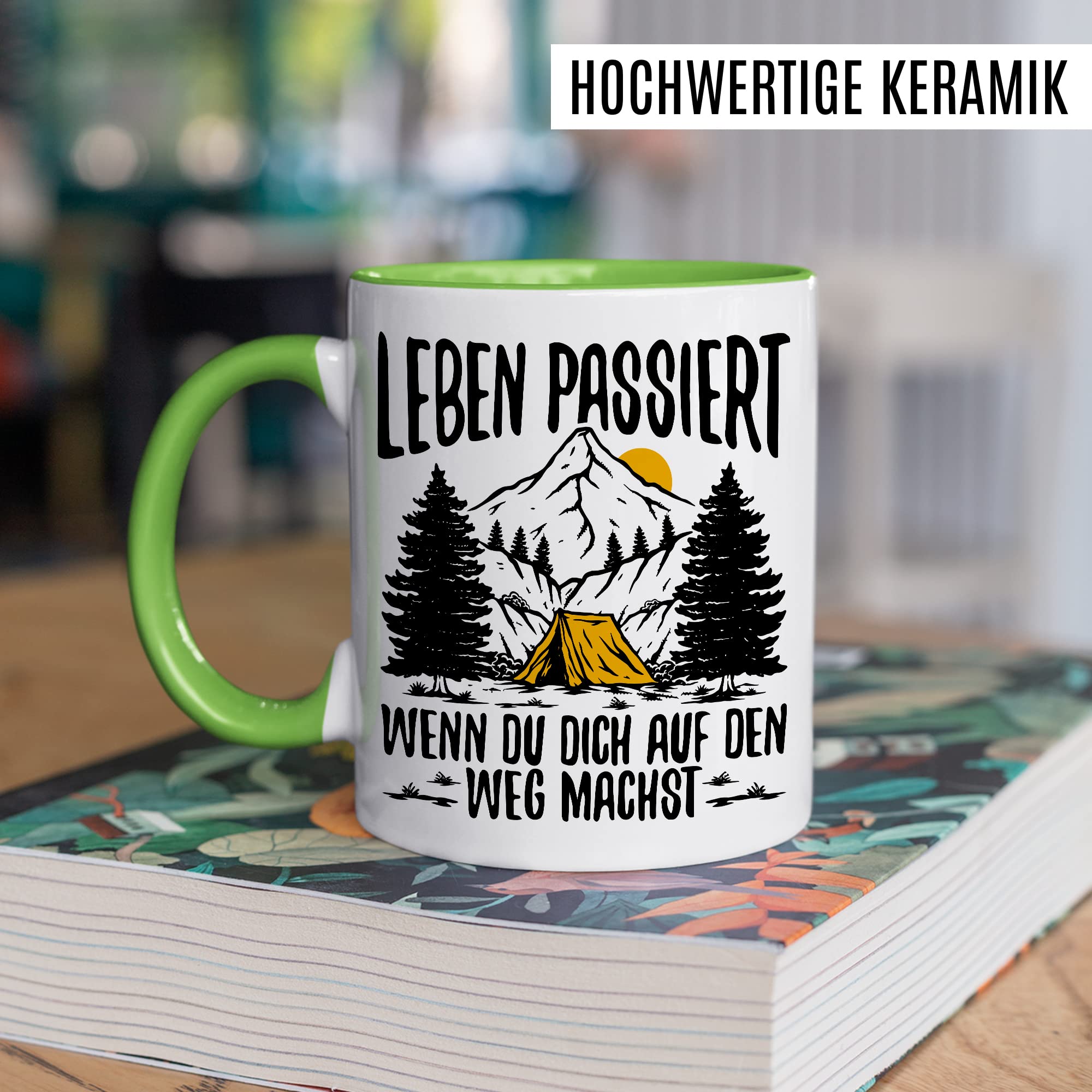 Reisen Tasse Wohnmobil Becher Roadtrip Kaffeetasse Camping Geschenk Urlaub Camper Kaffee-Becher Geschenkidee Outdoorfans Bagpacking Zelt Zelten Abenteuer Outdoor Spruch Weltreise