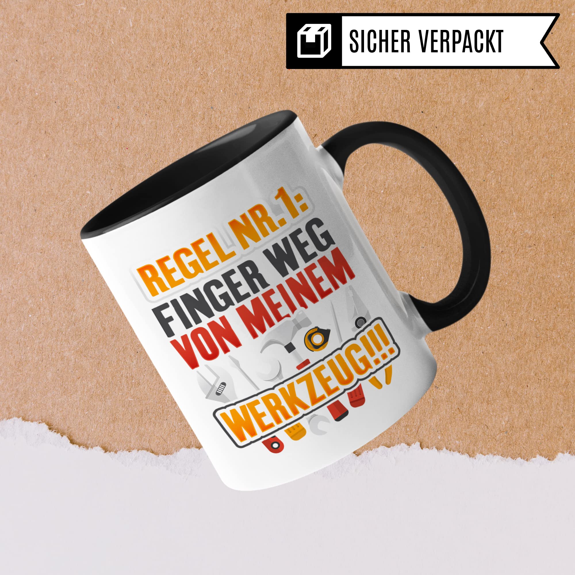 Heimwerker Tasse, Männer Kaffeetasse Geschenkidee, Werkstatt Spruch lustig Bauarbeiter Kaffeebecher Bastler Becher, Humor Witz Geschenk für Handwerker