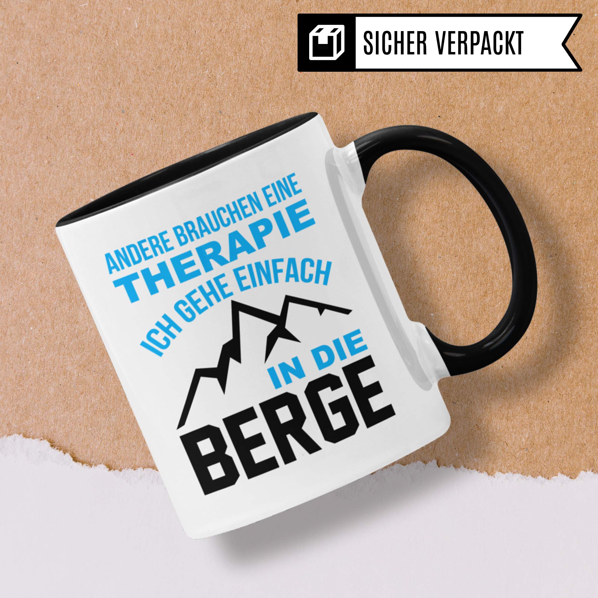 Pagma Druck Berge Tasse, Wandern Geschenk, Wanderer Becher Bergwandern Trekking Bergsteigen Geschenkidee, Berg Kaffeetasse Gebirge Wanderlust Alpen Motiv Kaffeebecher lustig