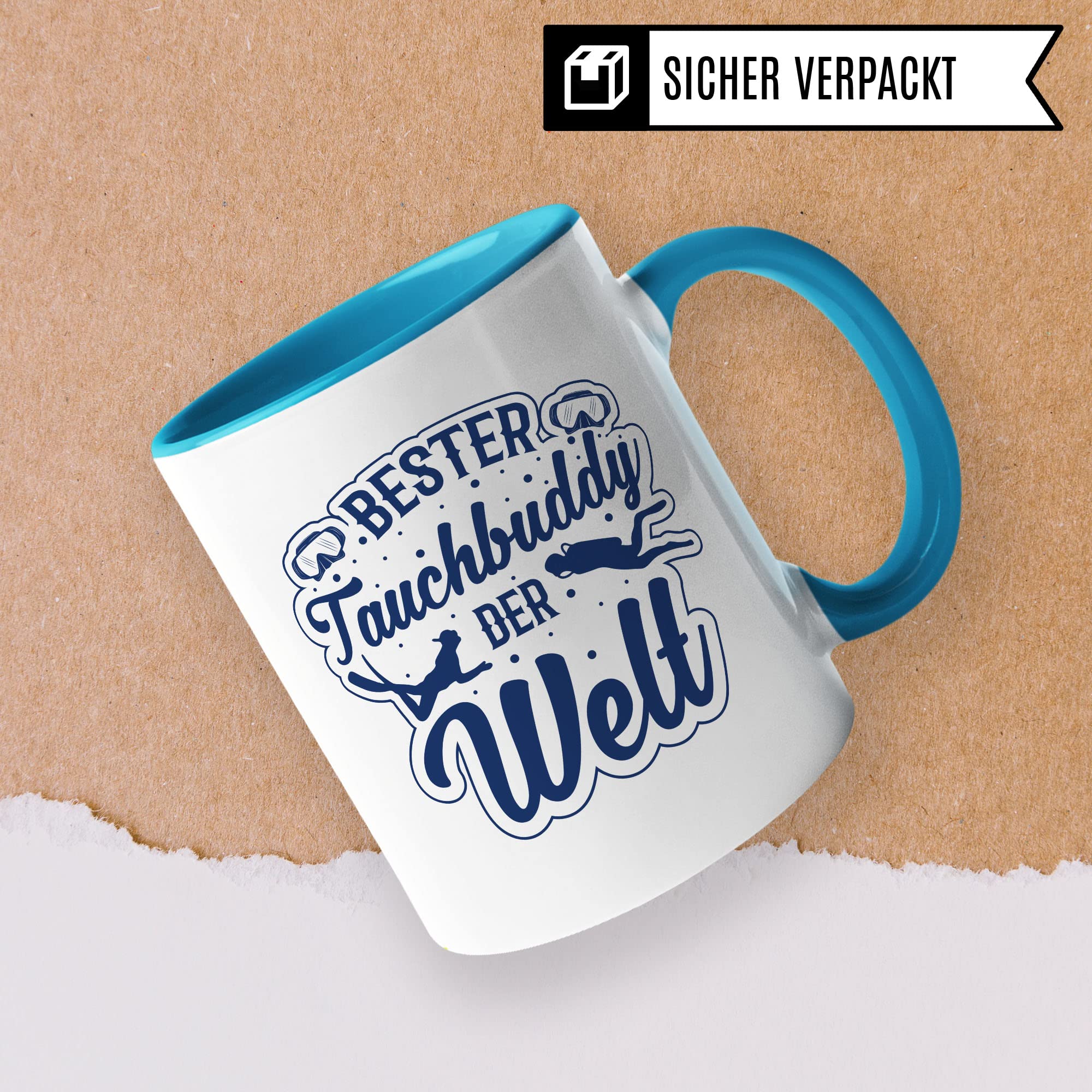 Tauchbuddy Tasse Geschenkidee Diving Kaffeetasse Geschenk für Taucher Taucherin Kaffeebecher Tauchen Becher