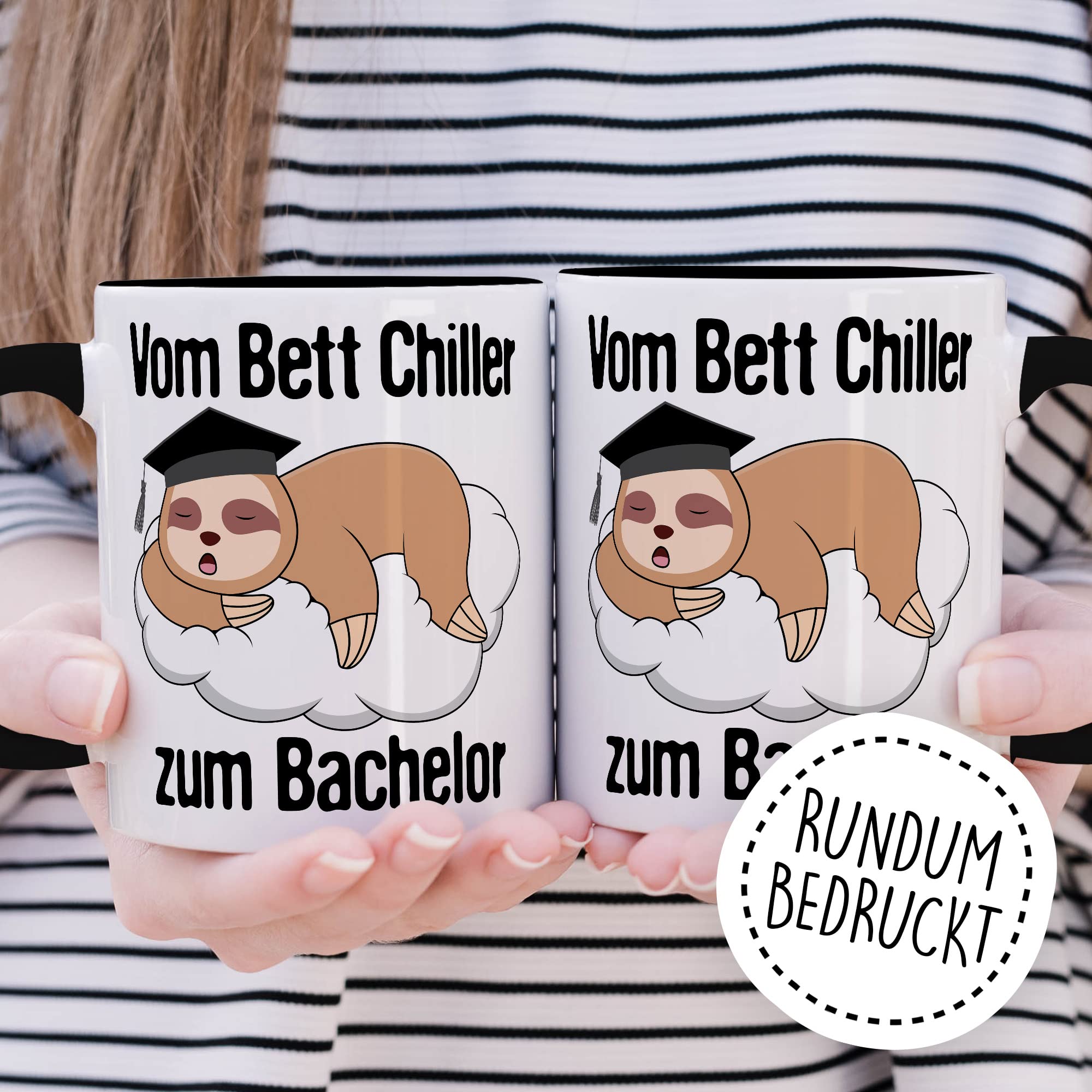 Bachelor Tasse Studenten Geschenk Humor Kaffeetasse mit lustigen Spruch Uni Kaffeebecher Studentin Geschenkidee Faultier Teetasse