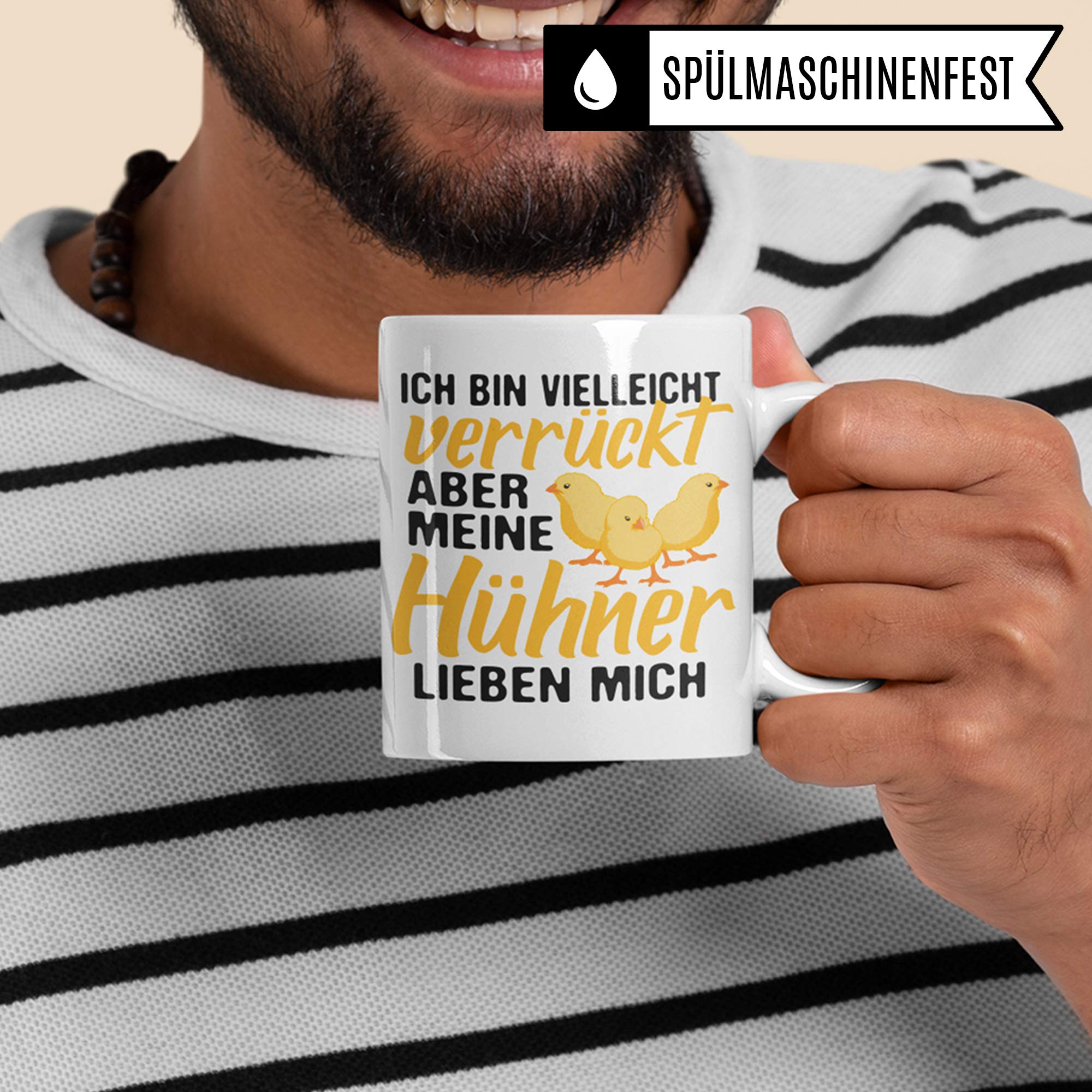 Pagma Druck Tasse Hühner Geschenk | Huhn Becher Geschenkidee | Kaffeetasse Küken Hühnerhalter Spruch Hühnerstall Motiv Kaffeebecher