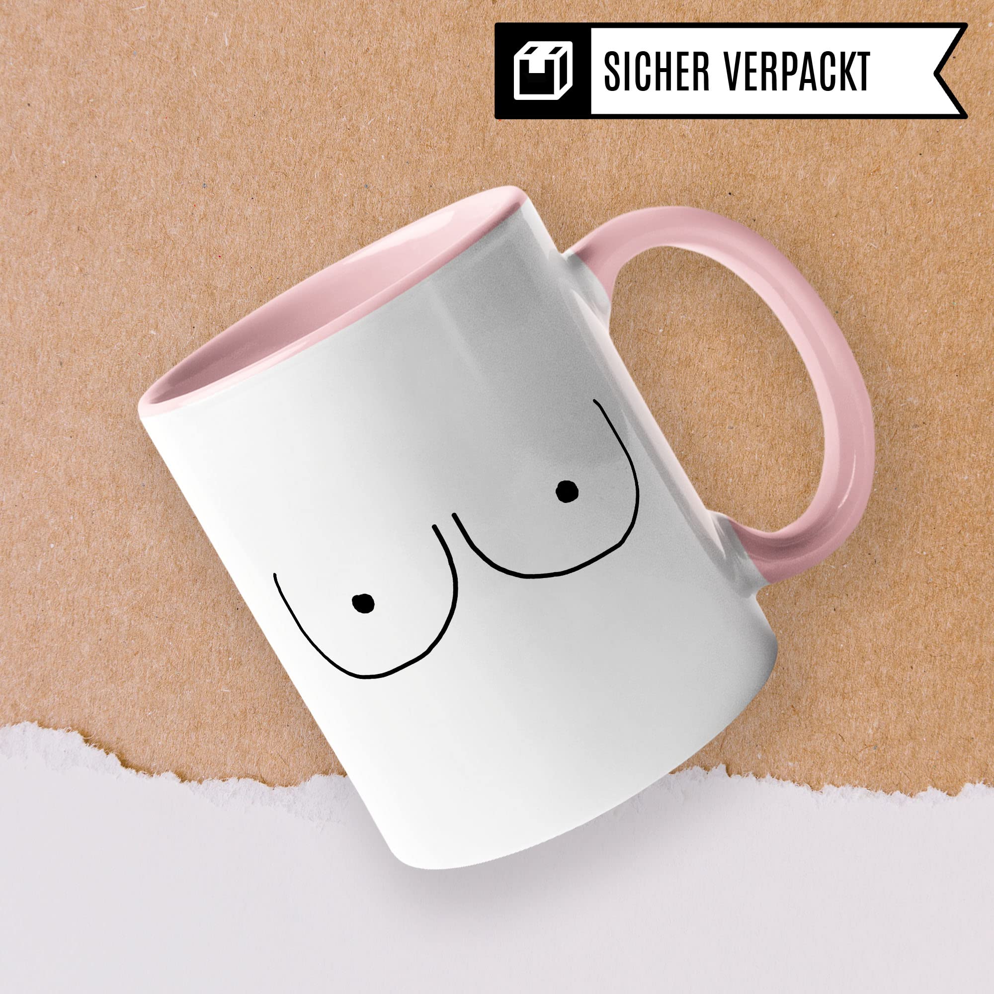 Tasse mit Brüsten Feminismus Geschenk Freundin Kaffeebecher Kaffeetasse Humor Witz Geschenkidee für Feministin Brust Teetasse
