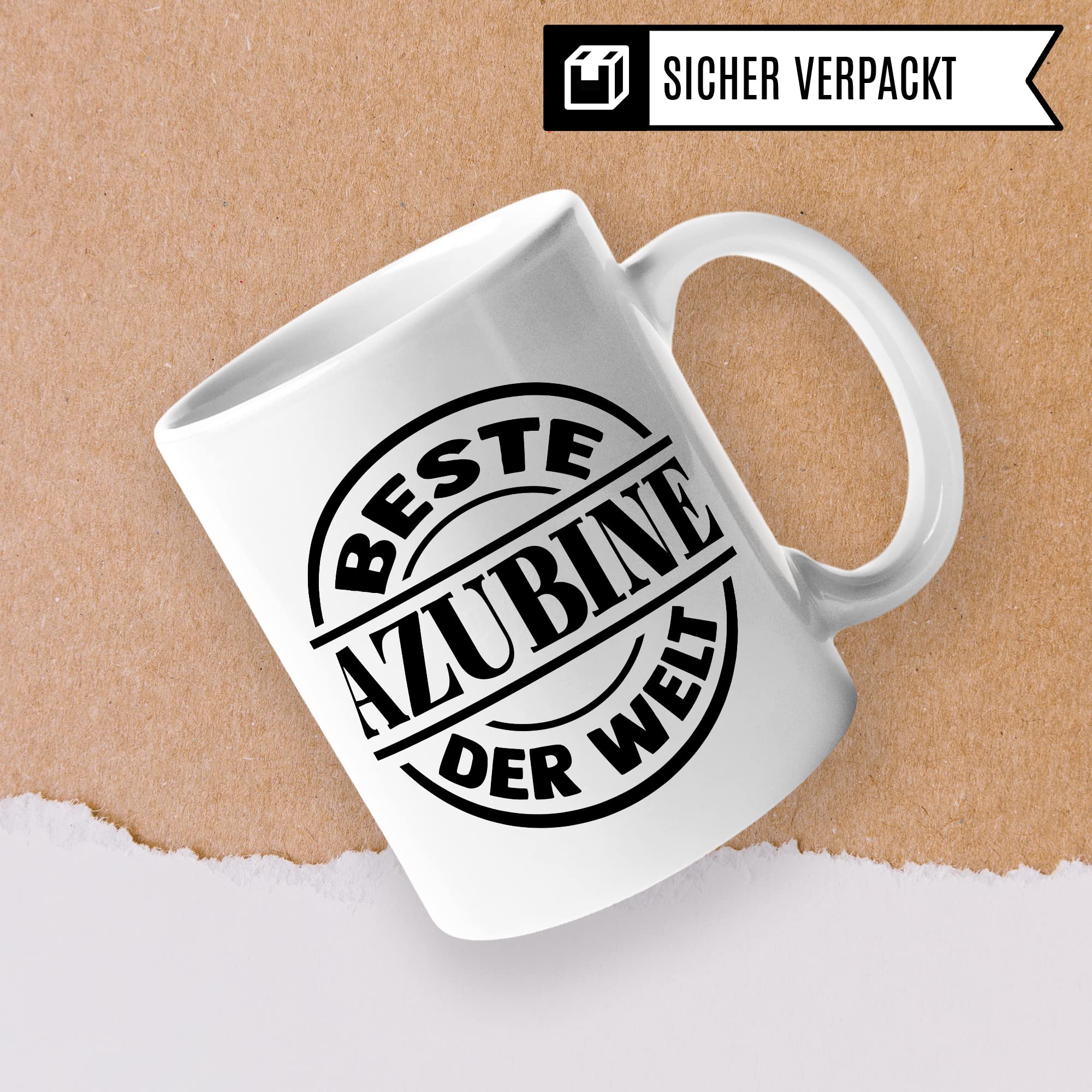 Azubi Tasse, Bester Azubi der Welt Spruch Kaffeetassen Ausbildung Kaffee-Becher Lehrling Ausbildung Becher Geschenkidee Azubine-Geschenk Auszubildende Tasse mit Spruch lustig