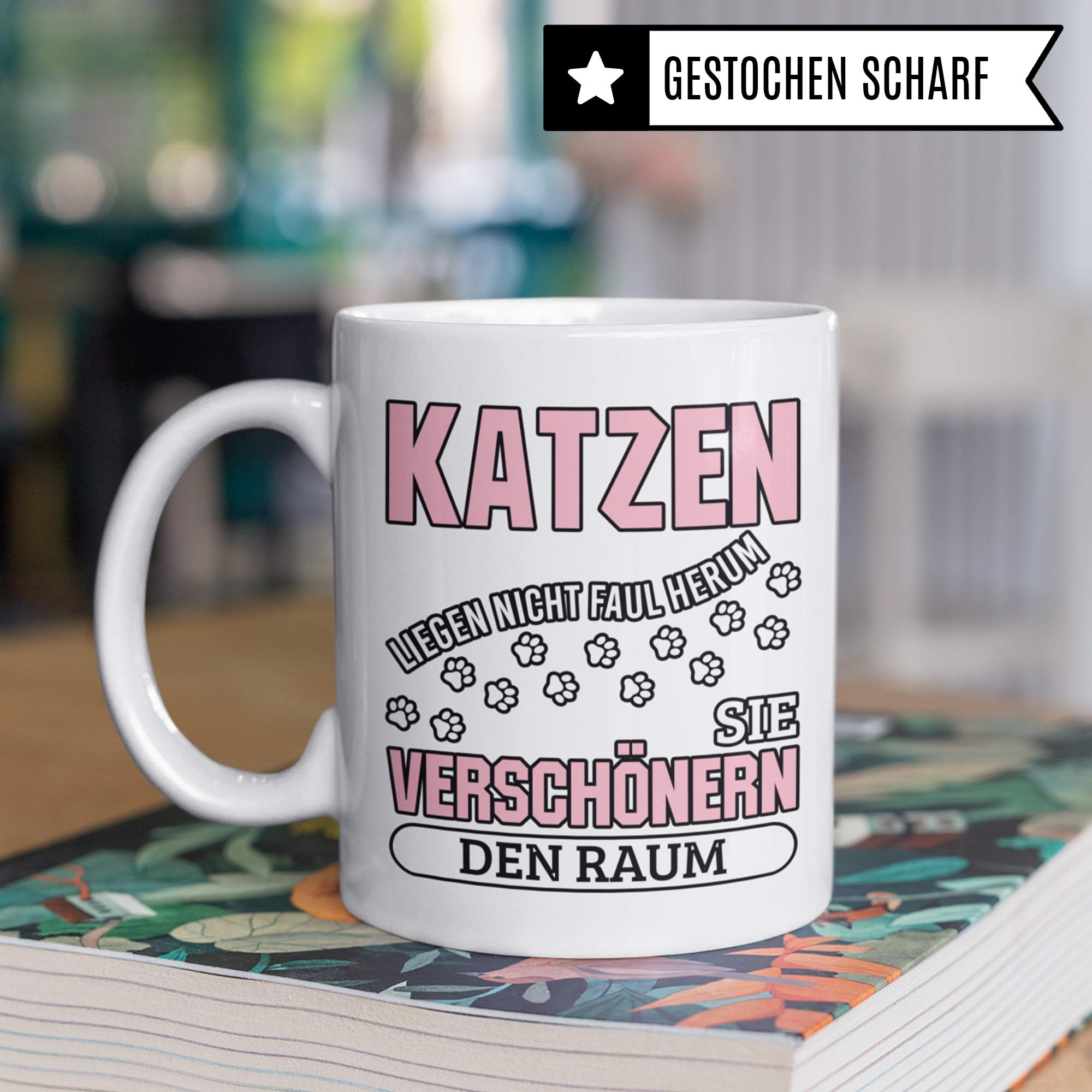 Pagma Druck Katzen Tasse Geschenk, Becher mit Katzenmotiv lustig, Geschenkidee für Katzenliebhaber, Kaffeetasse für Katzenliebhaber & Katzenmama Kaffeebecher