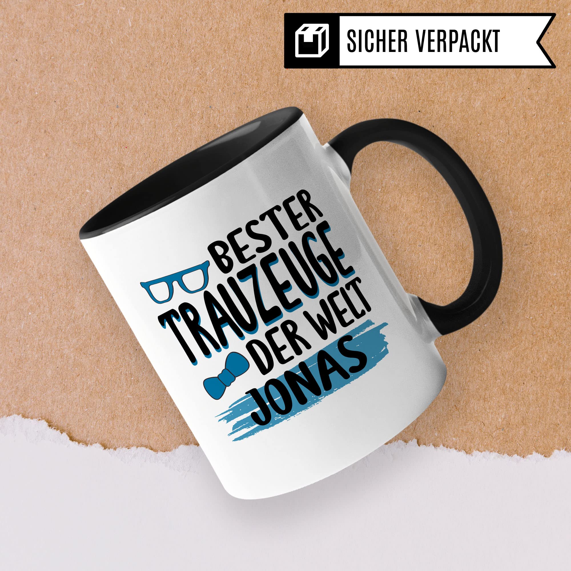 Trauzeuge personalisierbare Tasse, Trauzeuge fragen, Bester Trauzeuge der Welt - NAME, Geschenk Trauzeuge personalisierbar süßes Motiv schöne Geschenkidee Kaffetasse Teebecher Hochzeit