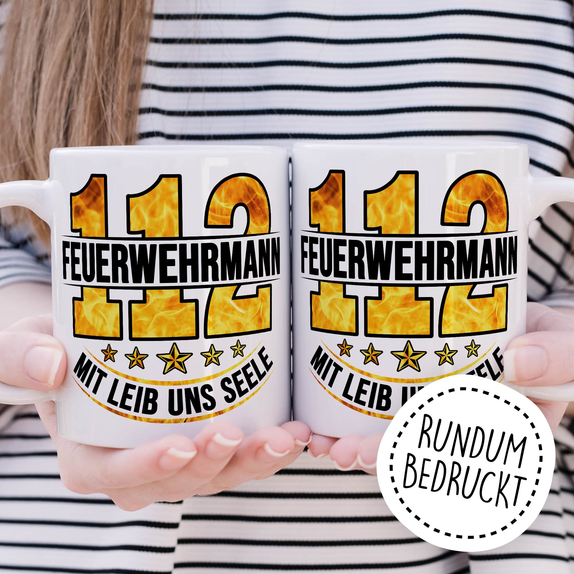 Feuerwehrmann Tasse 112 Geschenkidee Kaffeetasse mit Spruch Geschenk für Freiwillig Feuerwehr Kaffeebecher Feuerwehrauto Becher