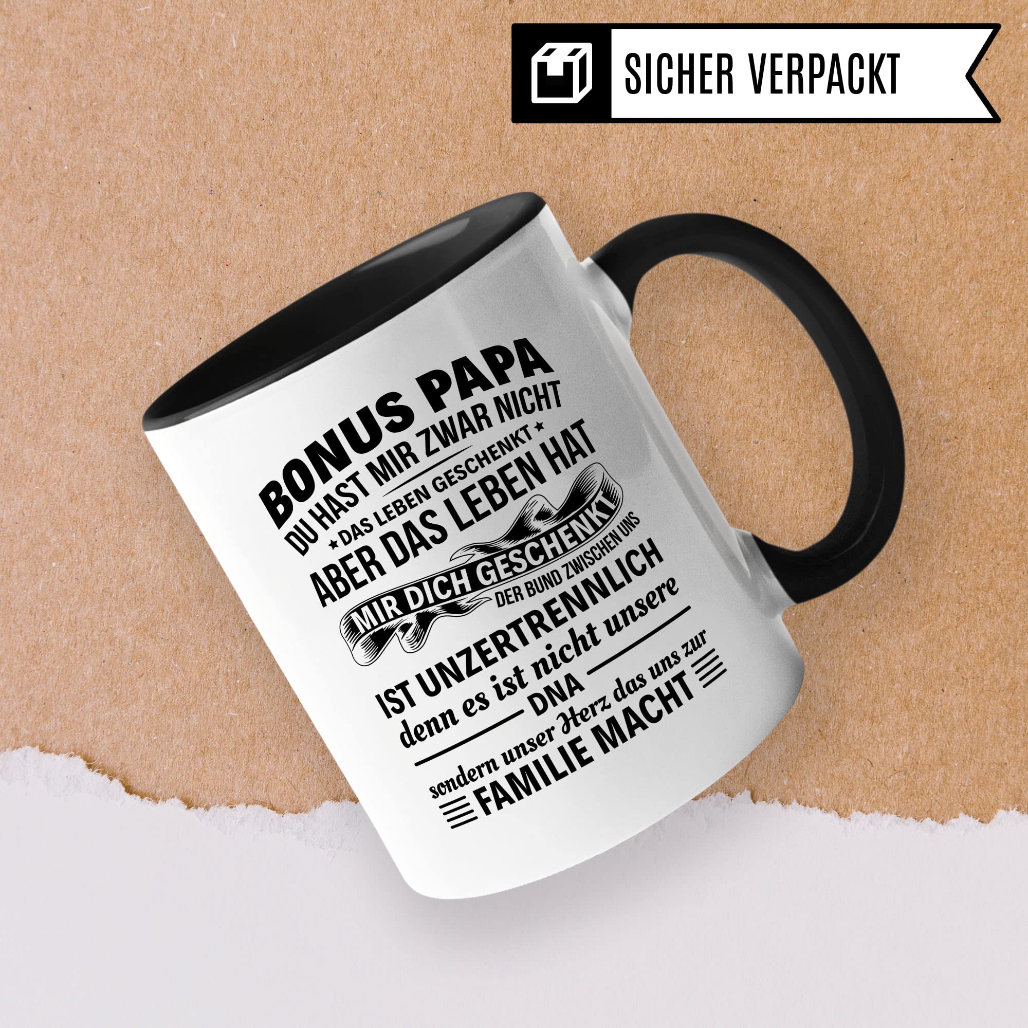 Stiefpapa Tasse Geschenkidee Papa Kaffeetasse Geschenk für Stiefvater Kaffeebecher Bonuspapa Becher