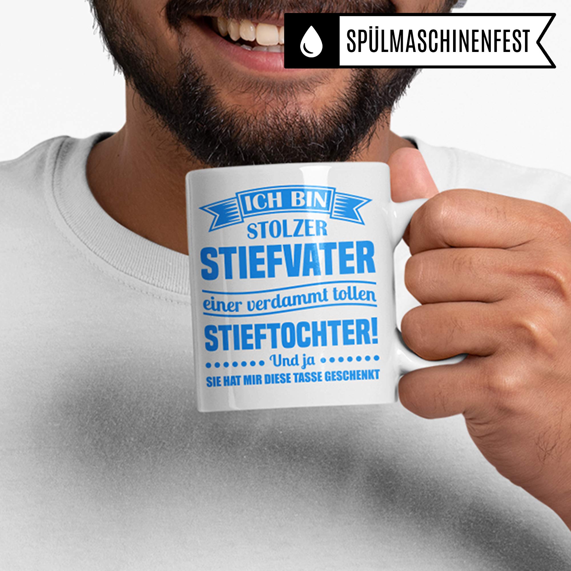 Pagma Druck Tasse Stiefvater Stieftochter, Bonus Papa Kaffeebecher Geschenk Spruch, Bonuspapa Stief Vater Geschenkidee