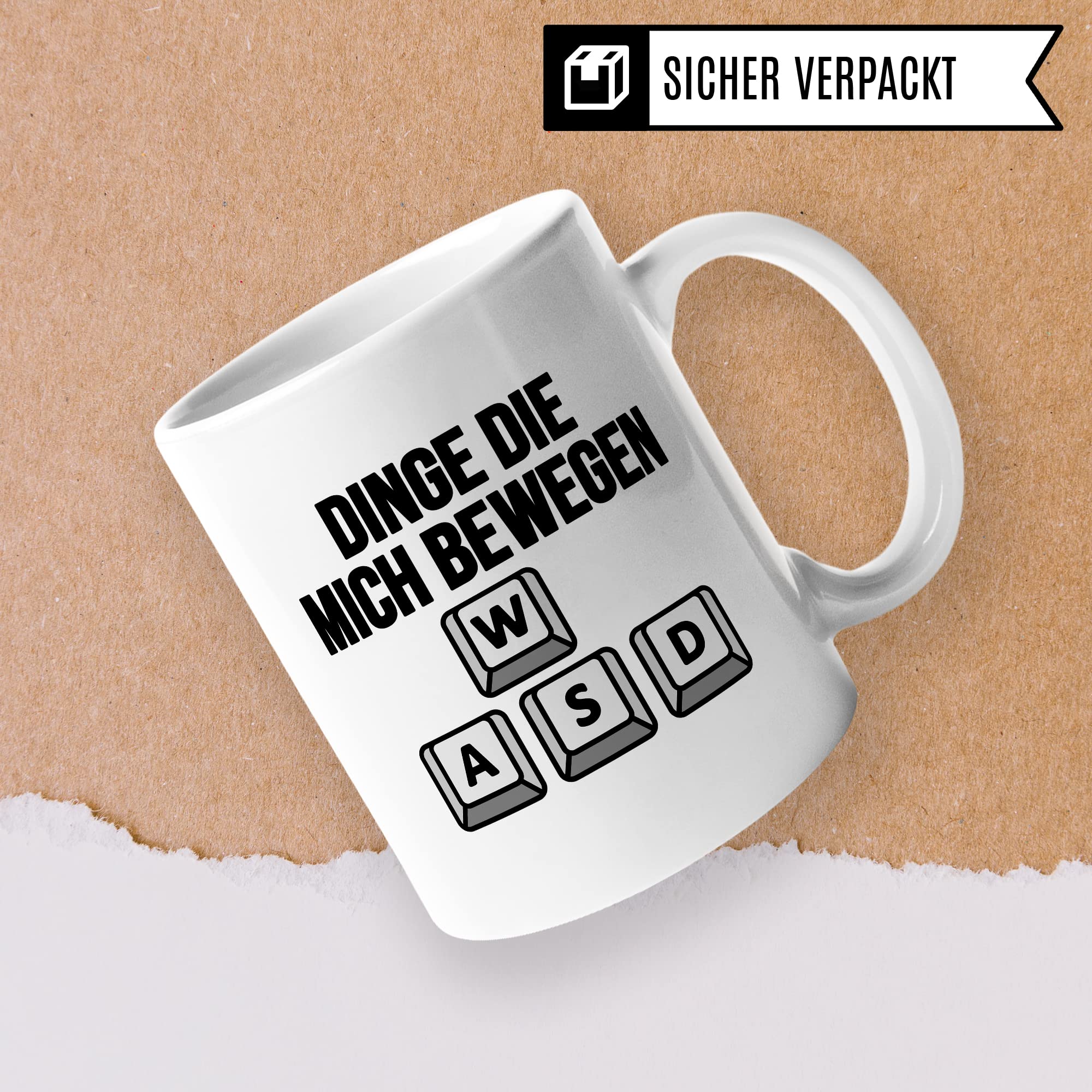 Gaming Tasse, Dinge die mich bewegen Kaffeetasse für Gamer Zocker Computerspieler Kaffee-Becher Geschenk Geschenkidee Nerd Teetasse mit Spruch lustig Gaming-Fans Computer-Spiele zocken