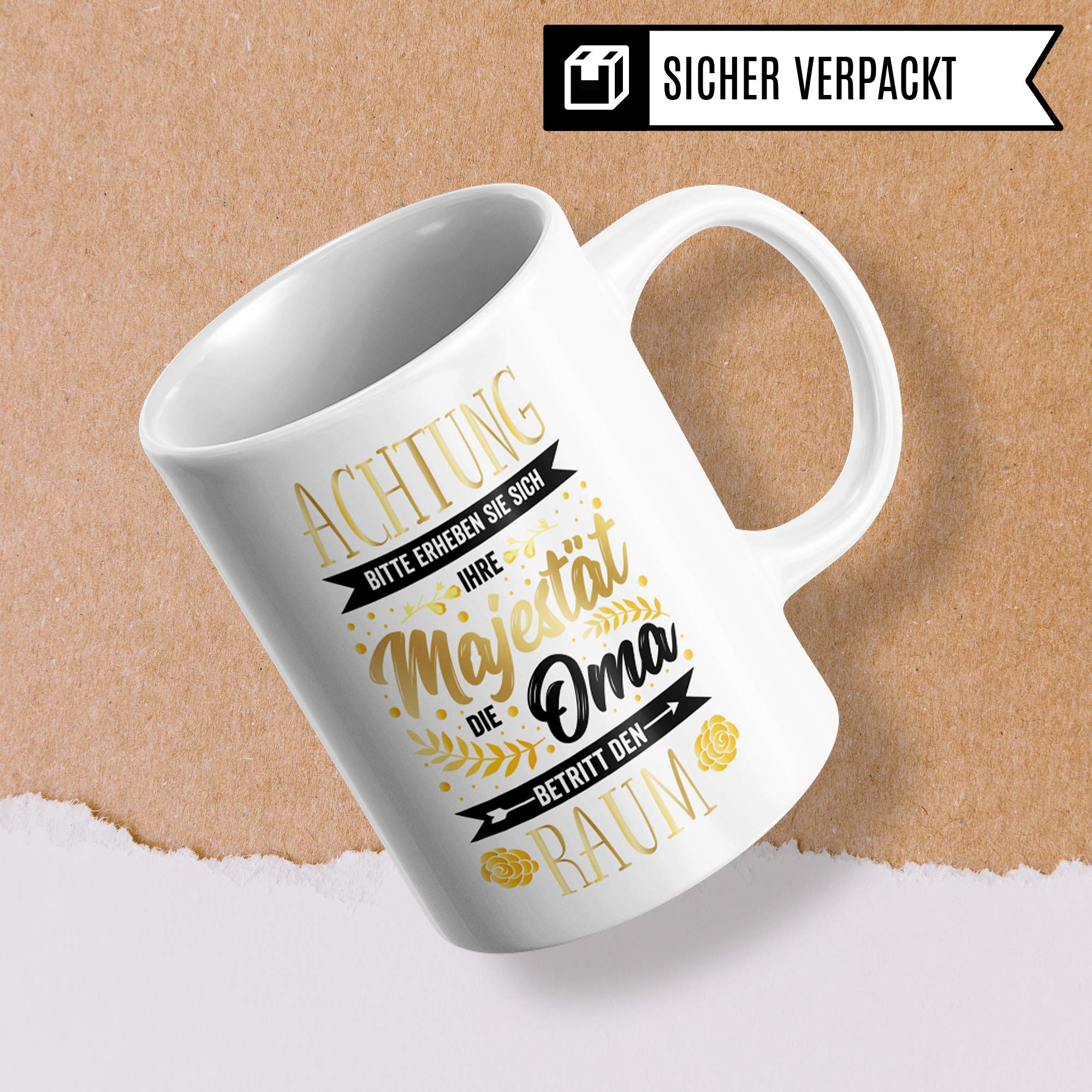 Tasse für Oma Geschenk, Großmutter Spruch Becher Geschenkidee, Kaffeetasse für Omi mit Spruch, Grossmutter Kaffeebecher