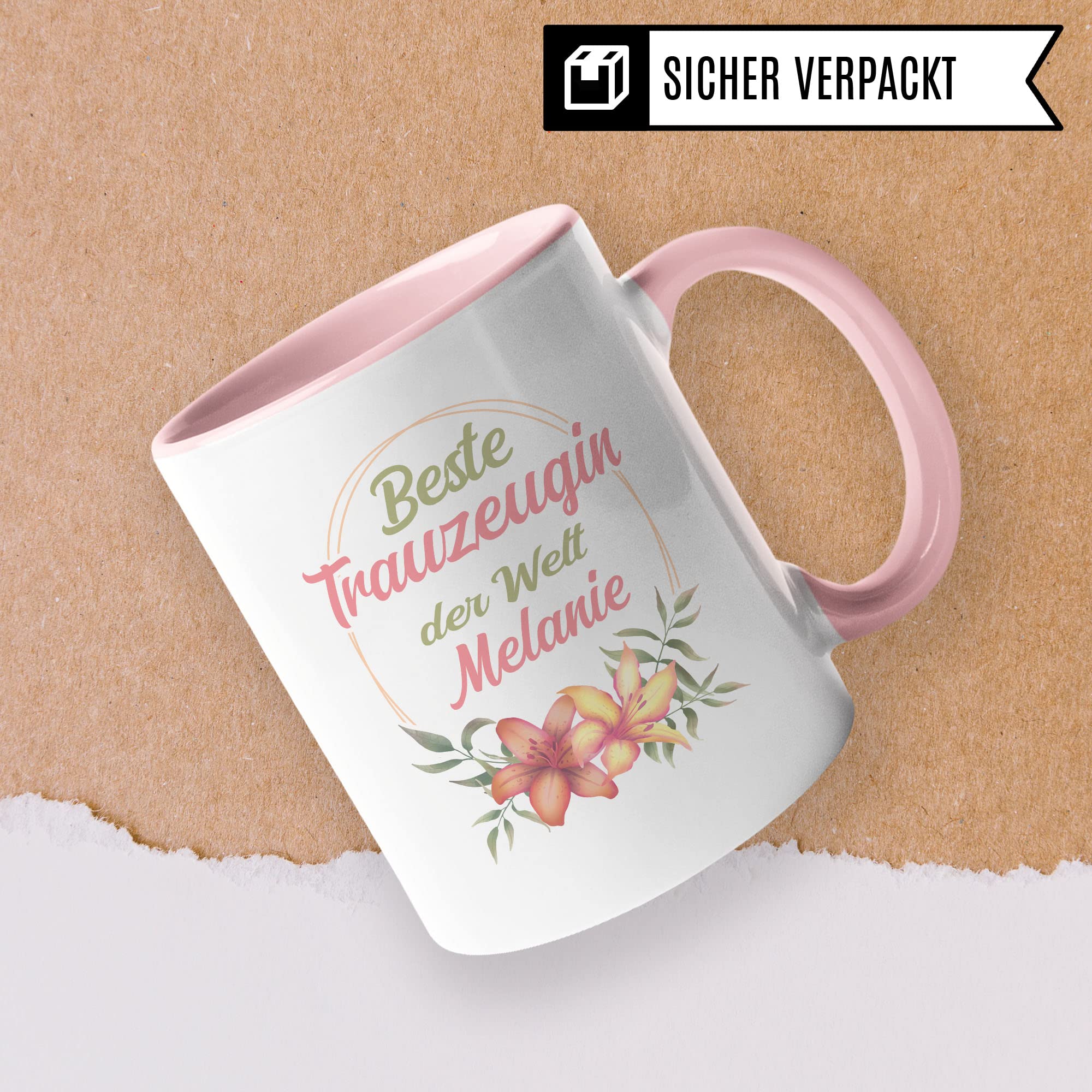 Trauzeugin Tasse personalisiert, Trauzeugin fragen Beste Trauzeugin der Welt Geschenk Trauzeugin personalisierbar Hochzeit Kaffee-Becher