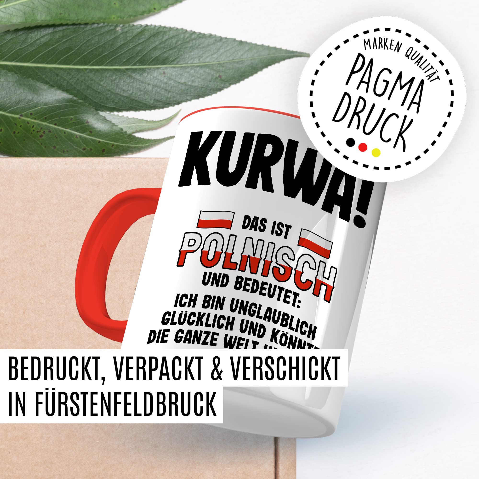 Kurwa Tasse lustige Kaffeetasse mit Spruch polnisch Kaffee-Becher Polen Witz kurwa mac Geschenkidee Pole Polin Geschenk Ostblock falsche Übersetzung Deutsch-Polnisch Sarkasmus