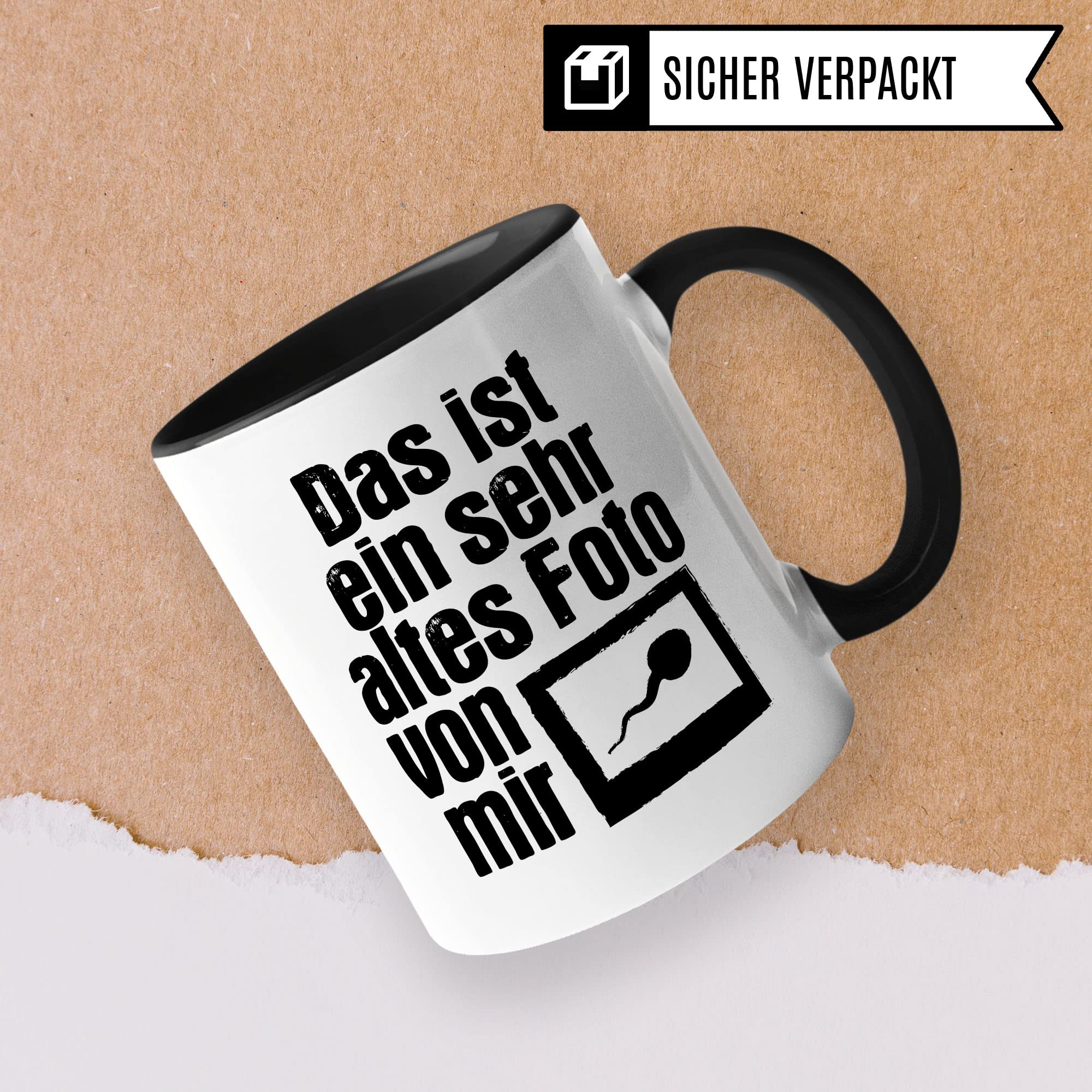 Lustige Tasse mit Spruch, Das ist ein sehr altes Foto von mir Spruch, Geschenk für Lehrer Kollegen Arbeiter, Kaffeetasse lustig, Sarkasmus, sarkastische Spruch Humor Witz Geschenkidee