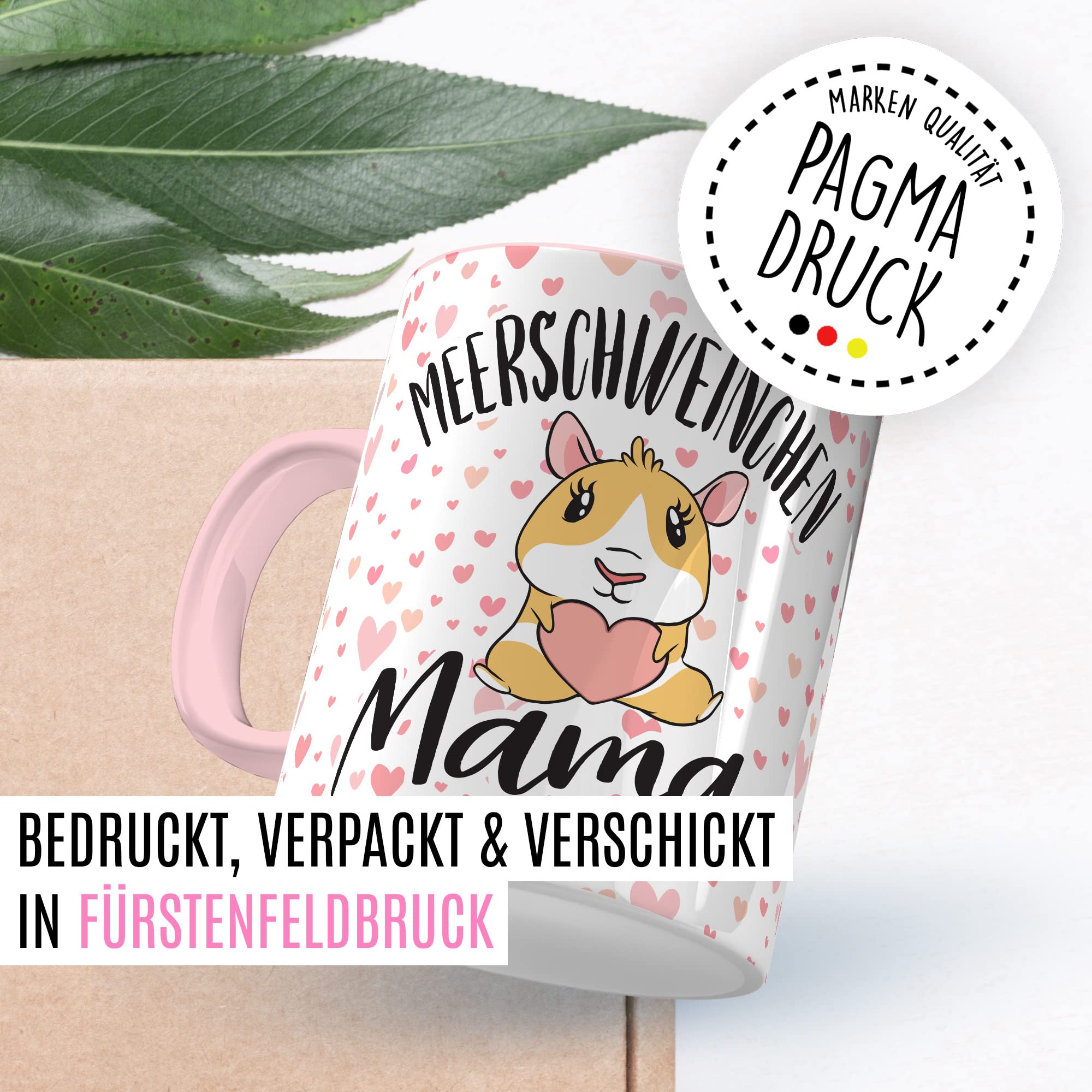 Meerschweinchen Mama Tasse mit Spruch lustige Meerschwein Kaffeetasse Geschenk Kaffee-Becher Meersau süß Geschenkidee Kollegin Humor Freundin Cartoon Aufdruck witzig Haustier