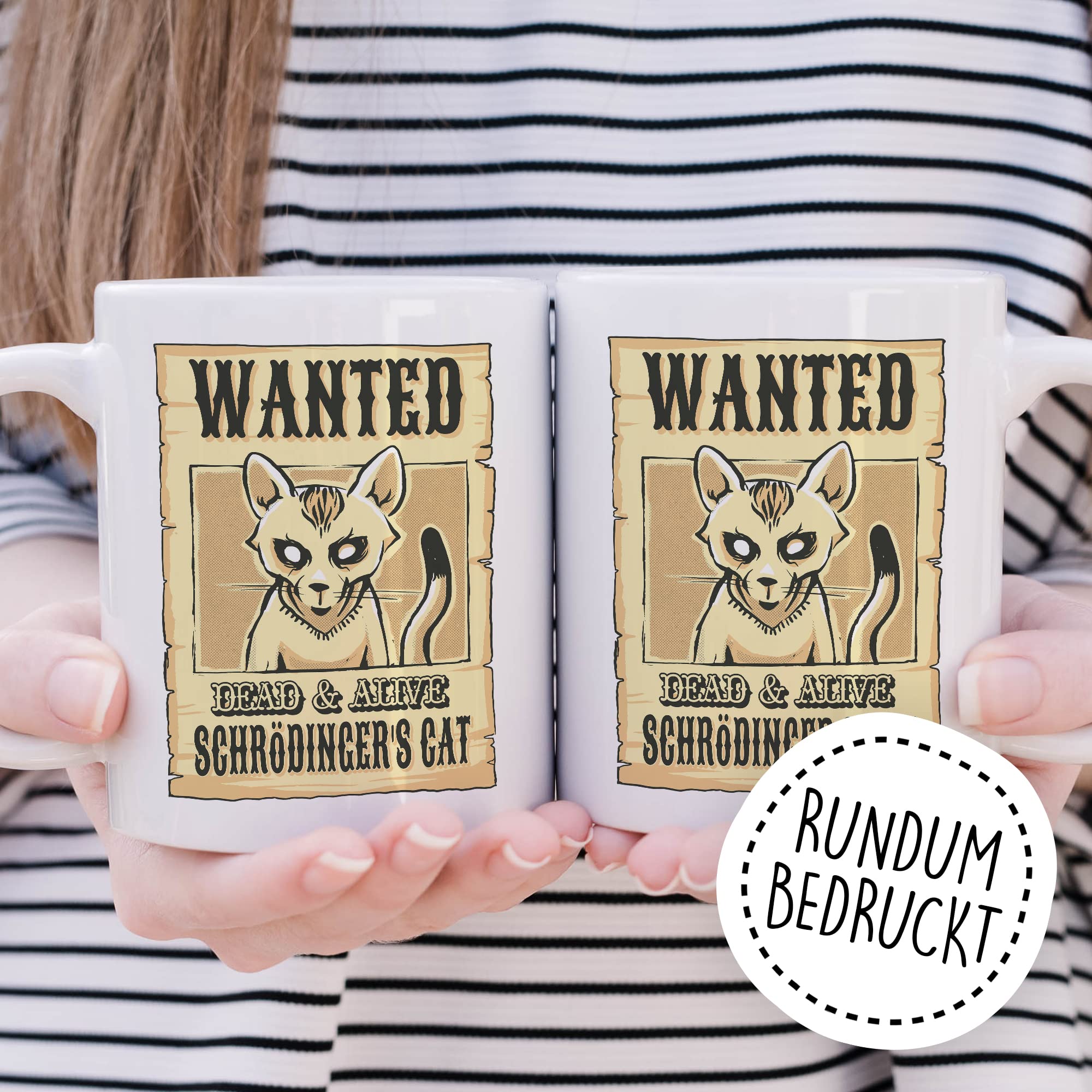 Lustige Tasse Physik Witz Kaffeetasse Schrödingers Katze Kaffee-Becher Nerd Geschenk lustig Schrödinger Geschenkidee Physiker Physikstudent Wanted Motiv