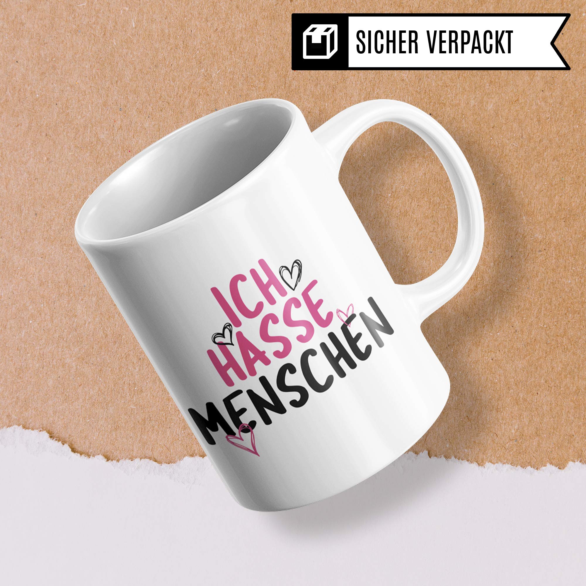 Pagma Druck Ich Hasse Menschen Tassen Geschenk, Tasse lustig Geschenkidee, Kaffeetasse Introvertiert Geschenkidee Ironie Sarkasmus Becher