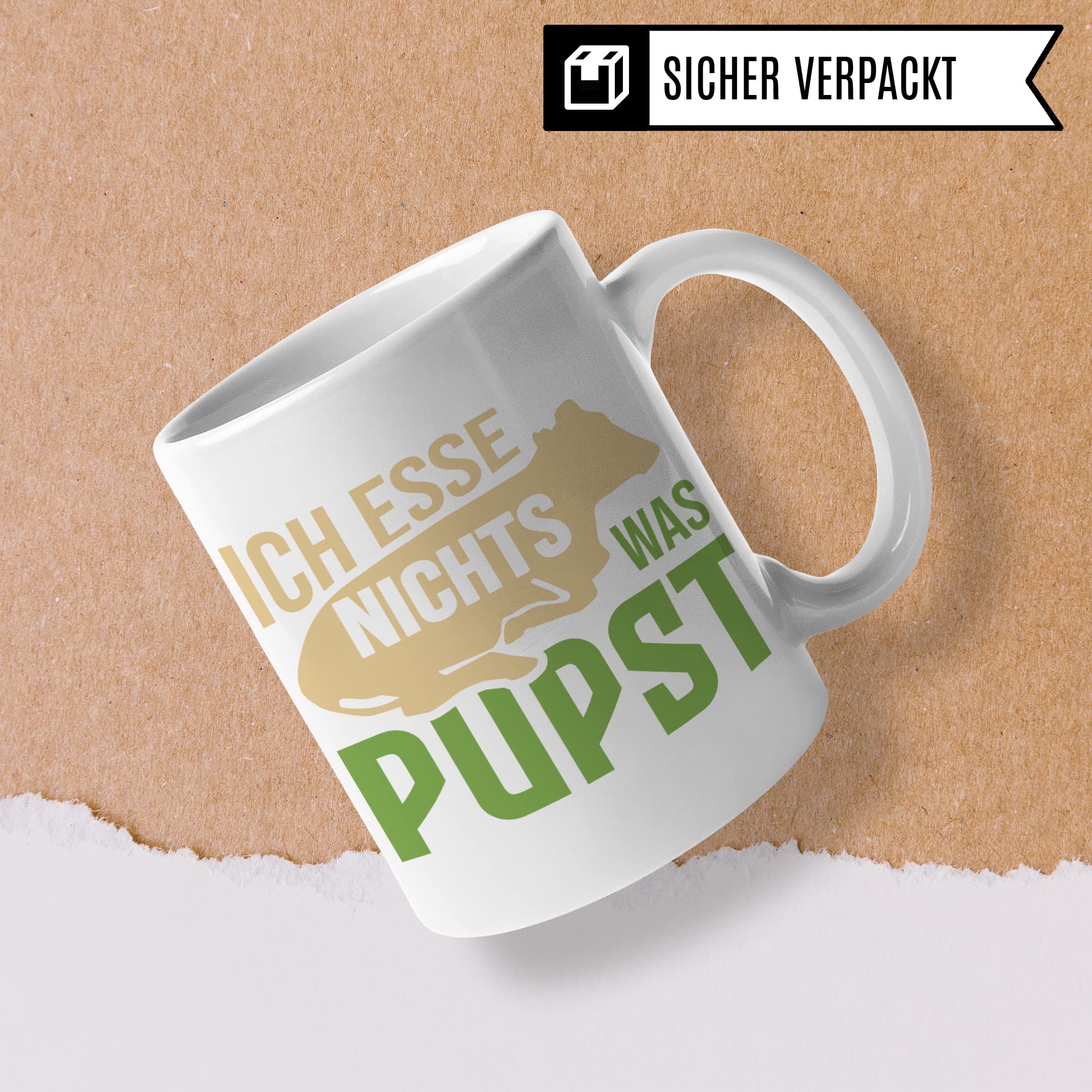 Tasse Vegan Spruch: Ich Esse Nichts Was Pupst, Veganer Geschenk für Veganer & Veganerin Kaffeetasse Kuh Motiv, Kaffeebecher Veganismus Kühe Tierschutz Tierrechte Witz Geschenkidee Becher