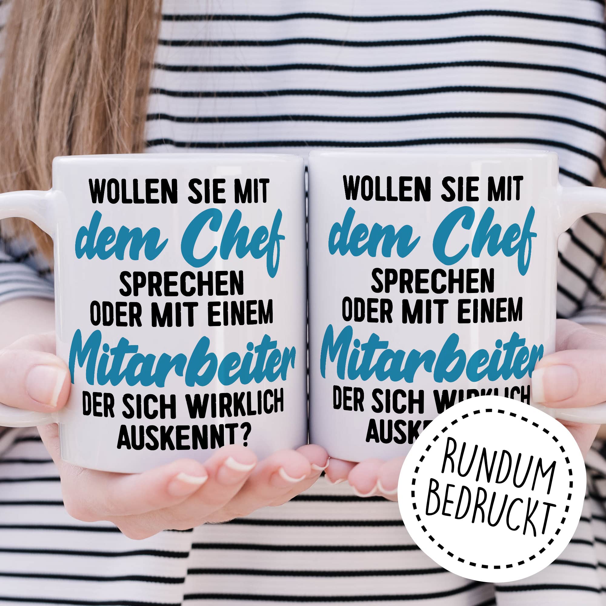 Tasse fürs Büro lustige Kaffeetasse mit Spruch Mitarbeiter Kaffee-Becher mit Humor Geschenk Kollegen Kollegin Geschenkidee Arbeit Schreibtisch Chef Boss Humor Teetasse