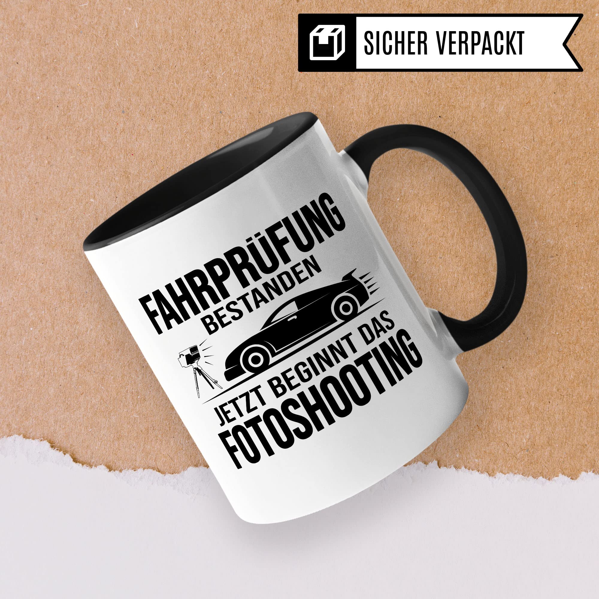 Tasse Führerschein bestanden Geschenk Glückwunsch Führerscheinprüfung Geschenkidee Männer Jungen Deko Kaffeetasse Fahrprüfung lustig Kaffee-Becher