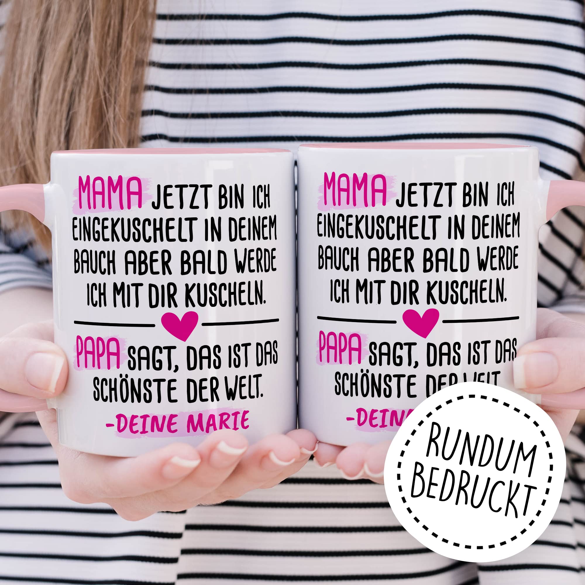 Tasse für Mama / Papa mit "dein Bäuchlein" Motiv - Geschenk für werdende Mütter & Väter