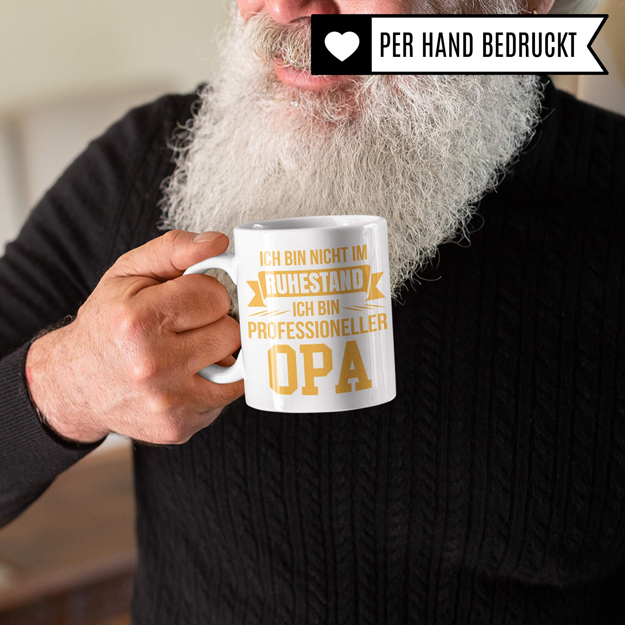 Pagma Druck Tasse Rentner Opa, Rente Geschenk, Ruhestand Großvater Spruch Becher Geschenkidee, Kaffeetasse Renteneintritt Enkel Großvater Pensionierung