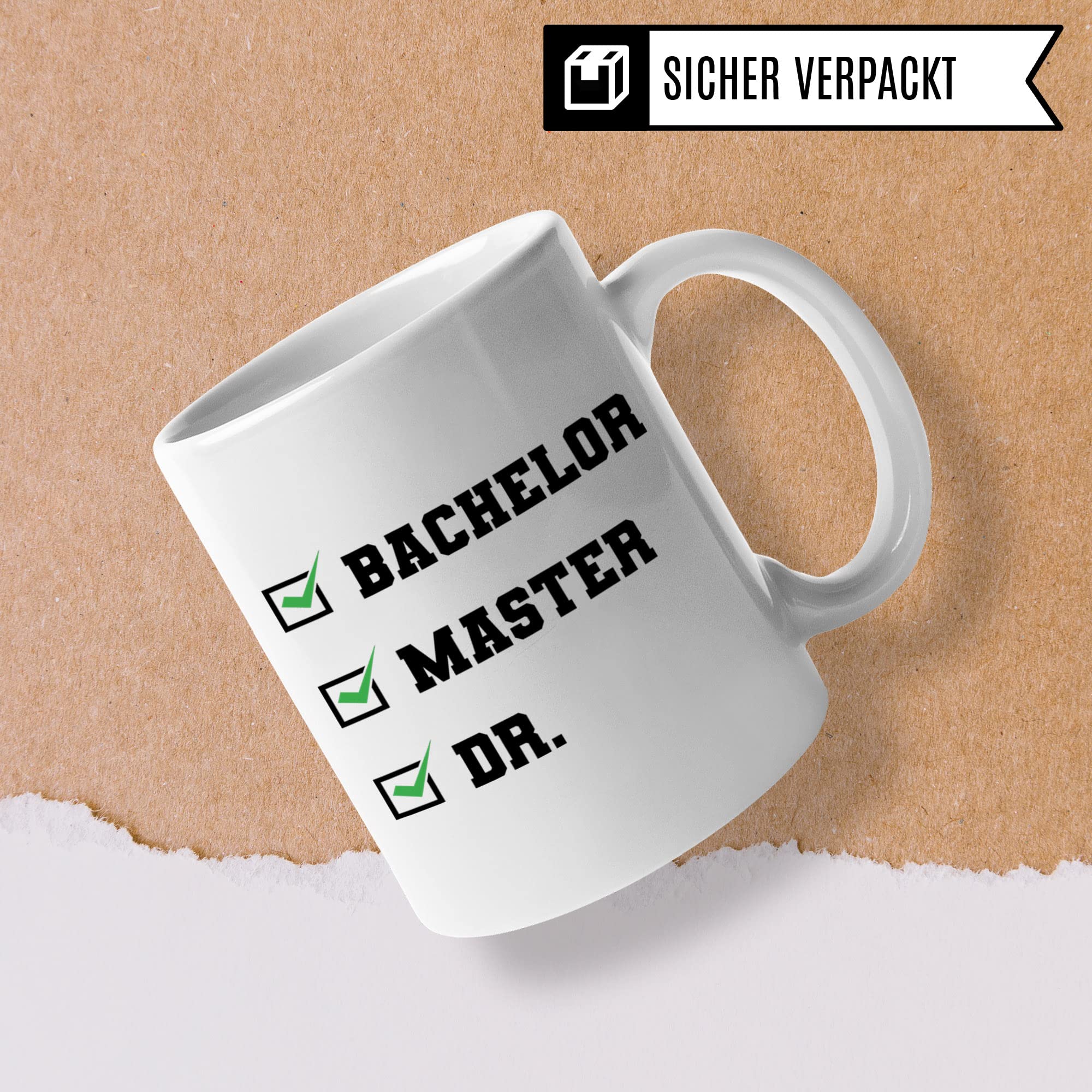 Doktortitel Tasse, Kaffebecher mit Spruch lustig, Doktor Geschenk, Kaffeetasse Humor Witz Geschenkidee für Doktorarbeit, Doktorin Teetasse Dr. Becher