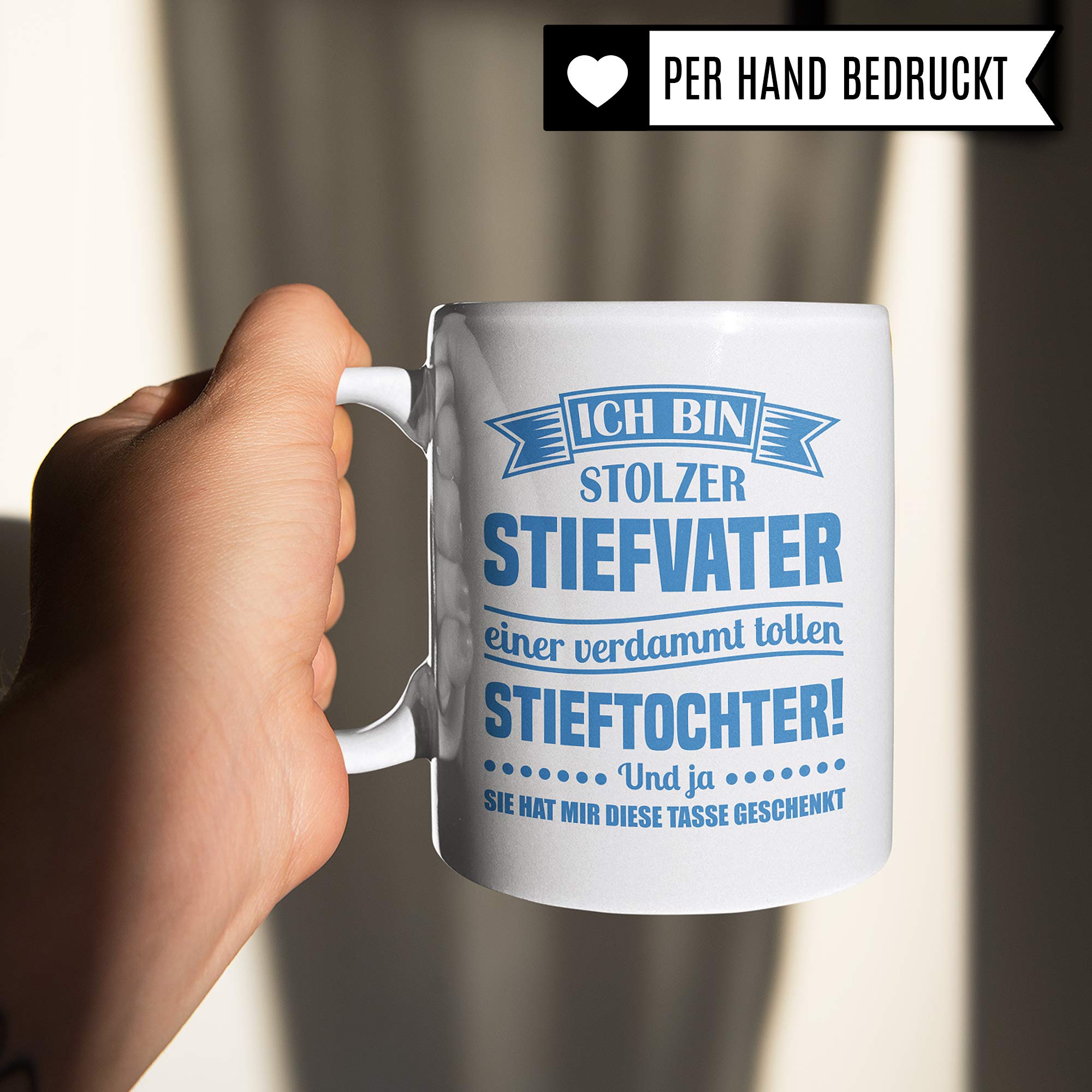 Pagma Druck Tasse Stiefvater Stieftochter, Bonus Papa Kaffeebecher Geschenk Spruch, Bonuspapa Stief Vater Geschenkidee