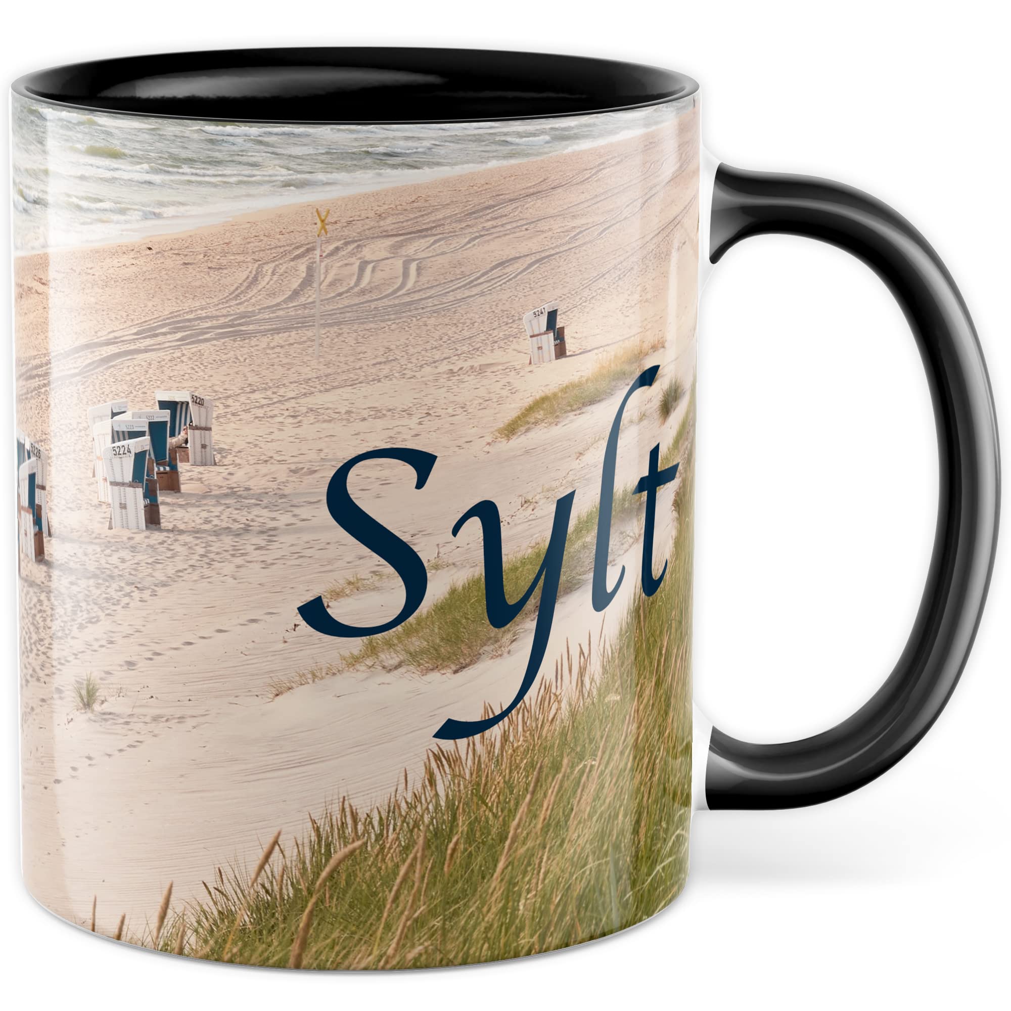 Tasse von Sylt Strandbild Kaffee-Tasse Kaffee-Becher Geschenkidee für Syltliebhaber Geschenk Syltfan Tasse Insel Sylt Urlaub